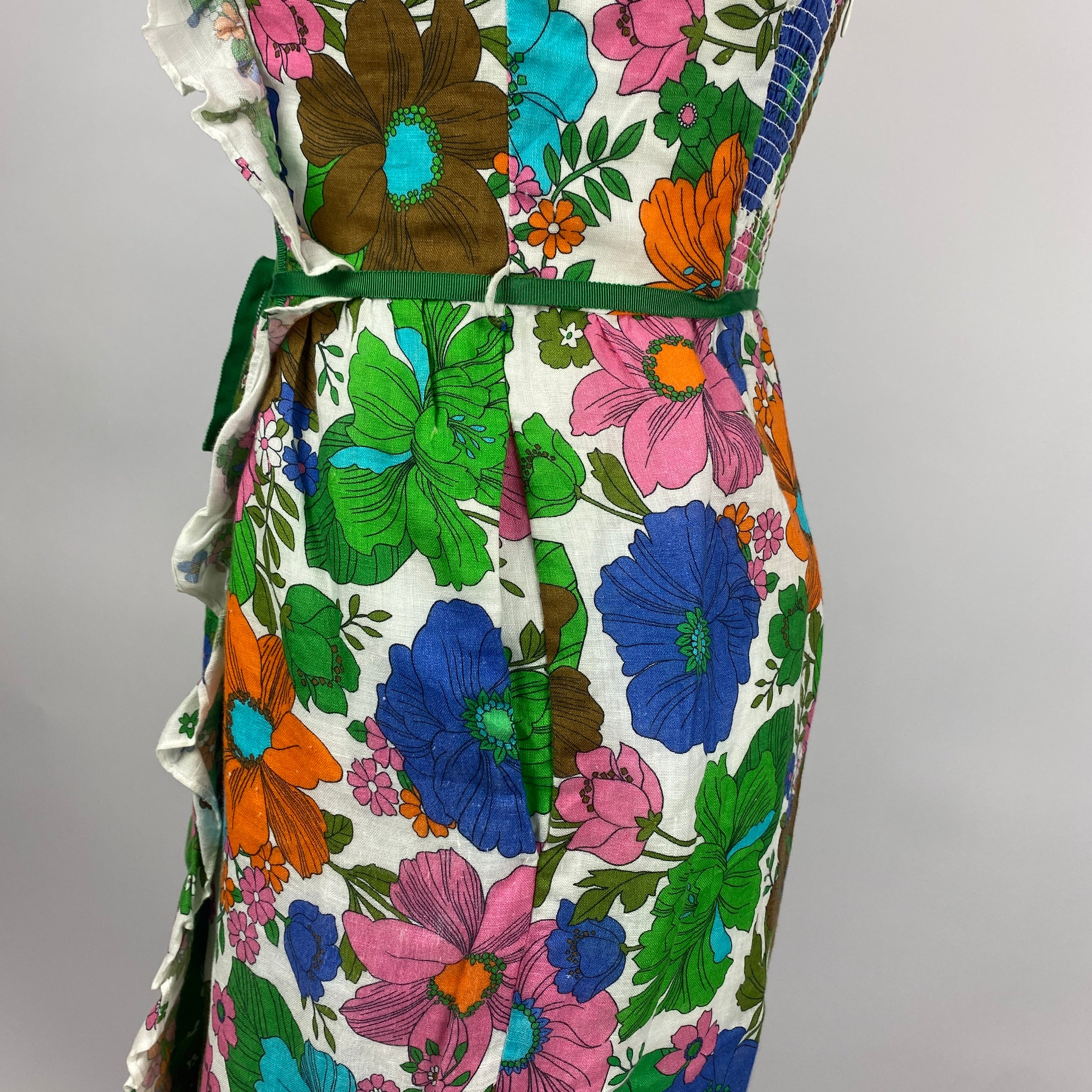 Zimmermann White & Acids Floral Linen Midi Dress XS