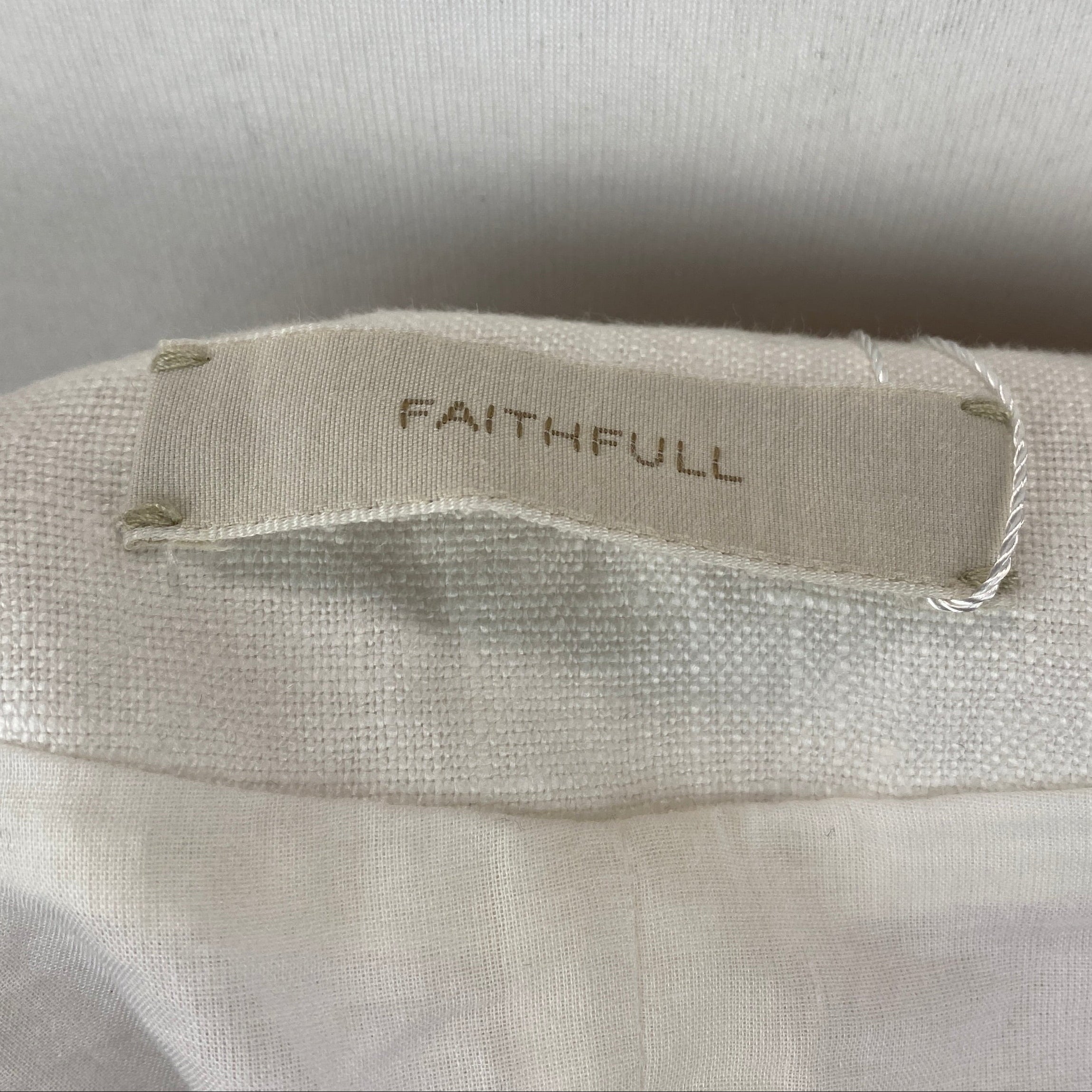 Faithfull New £333 Ivory Linen Longline Waistcoat M
