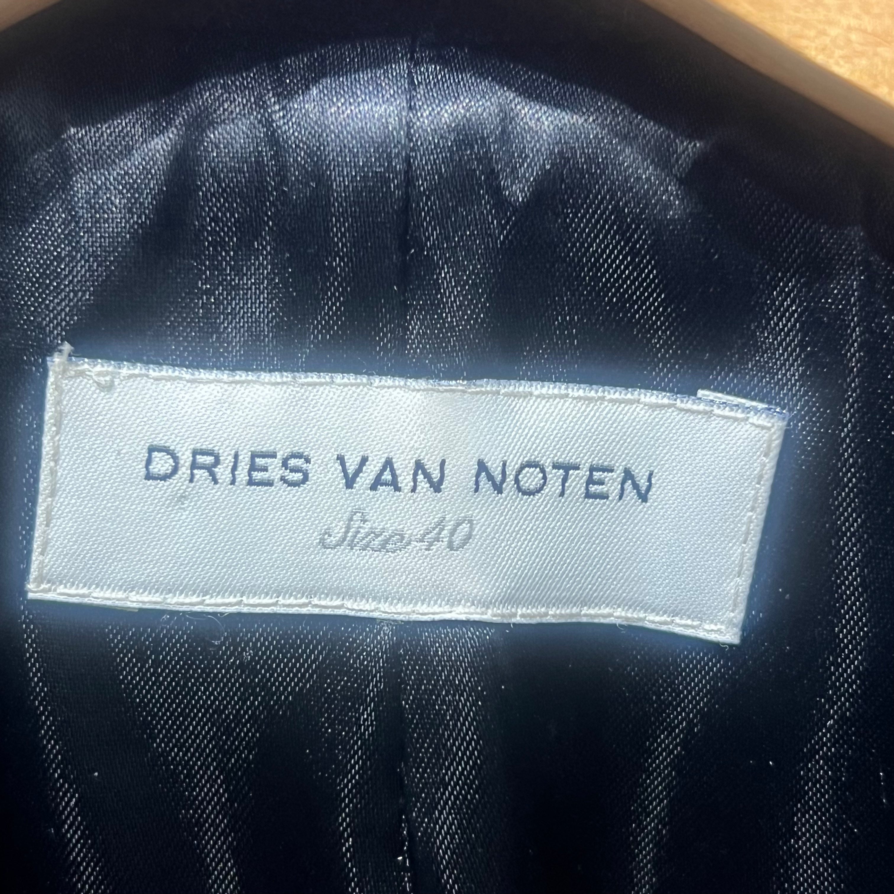 Dries Van Noten Black Wool Double Breasted Pea Coat M