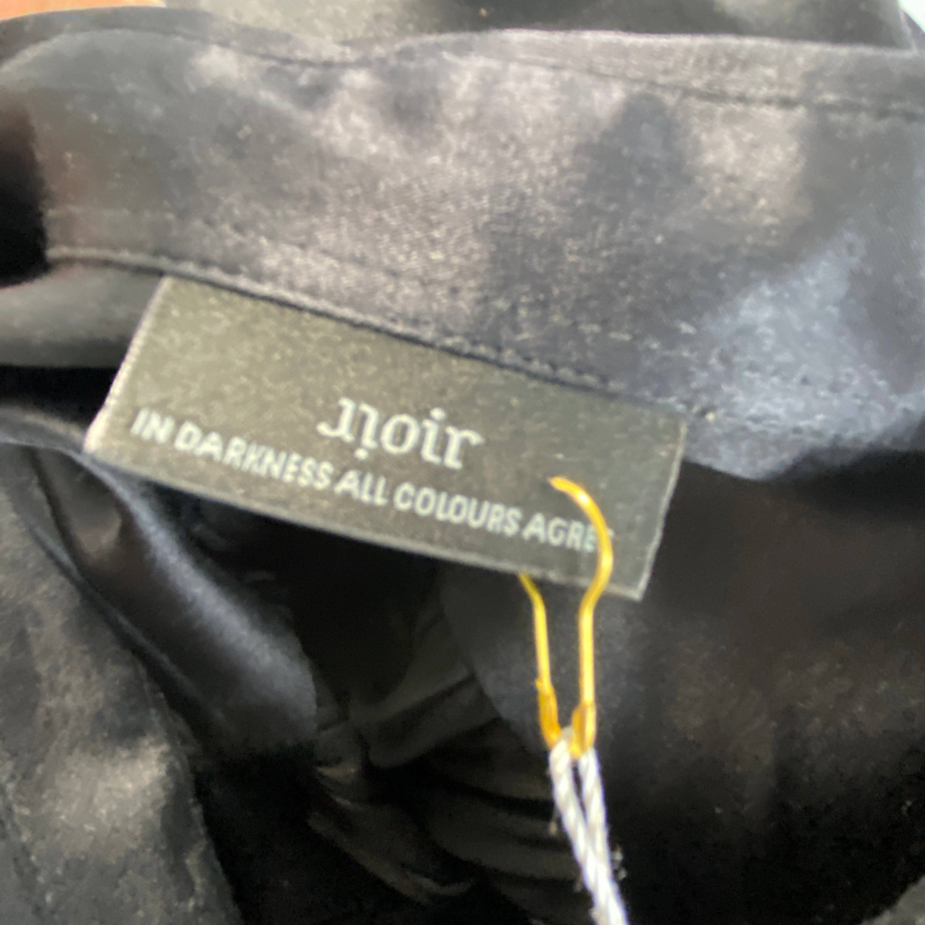 Noir Black Silk Satin Swing Shirt S