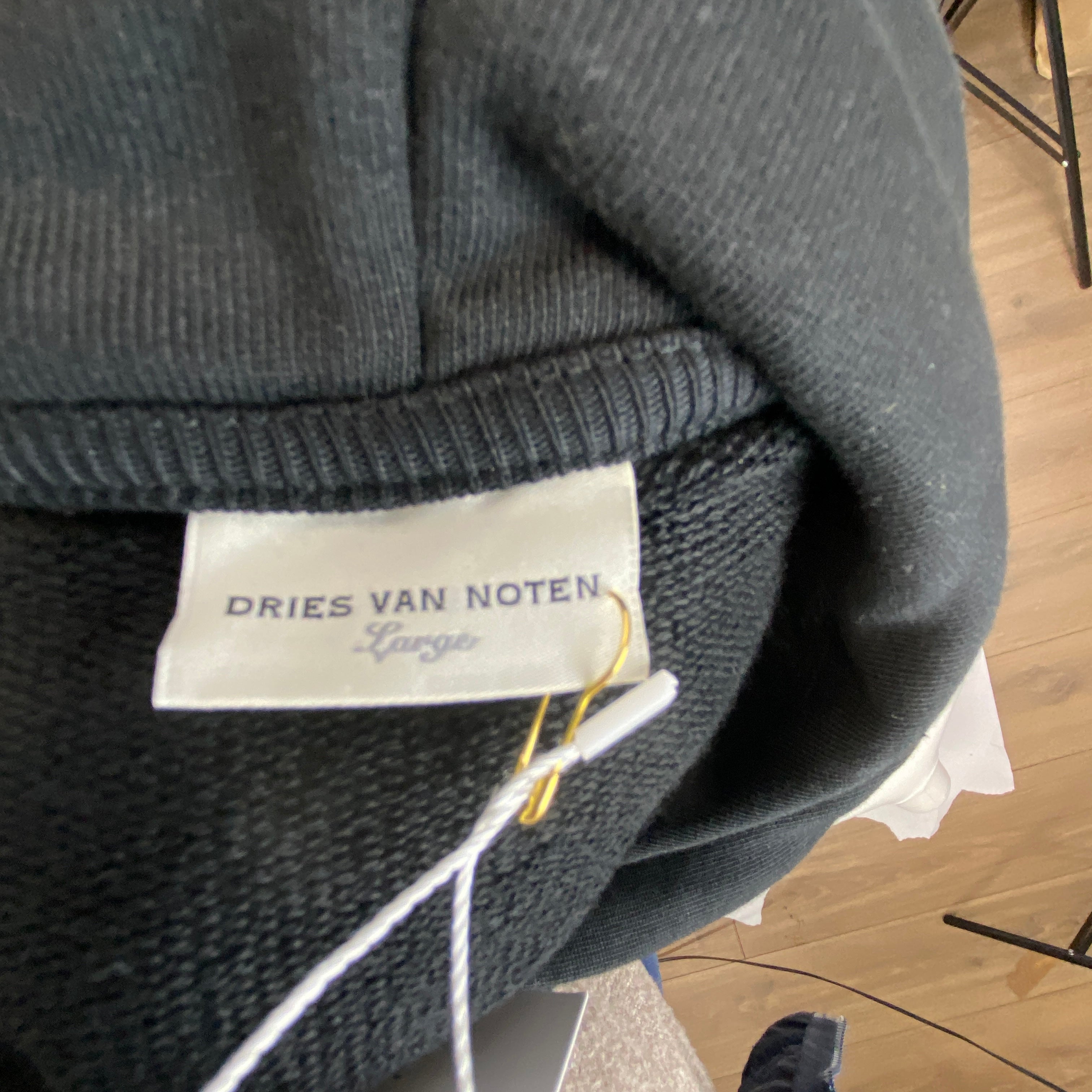 Dries Van Noten New £515 Black Supersoft Jersey Hoodie L