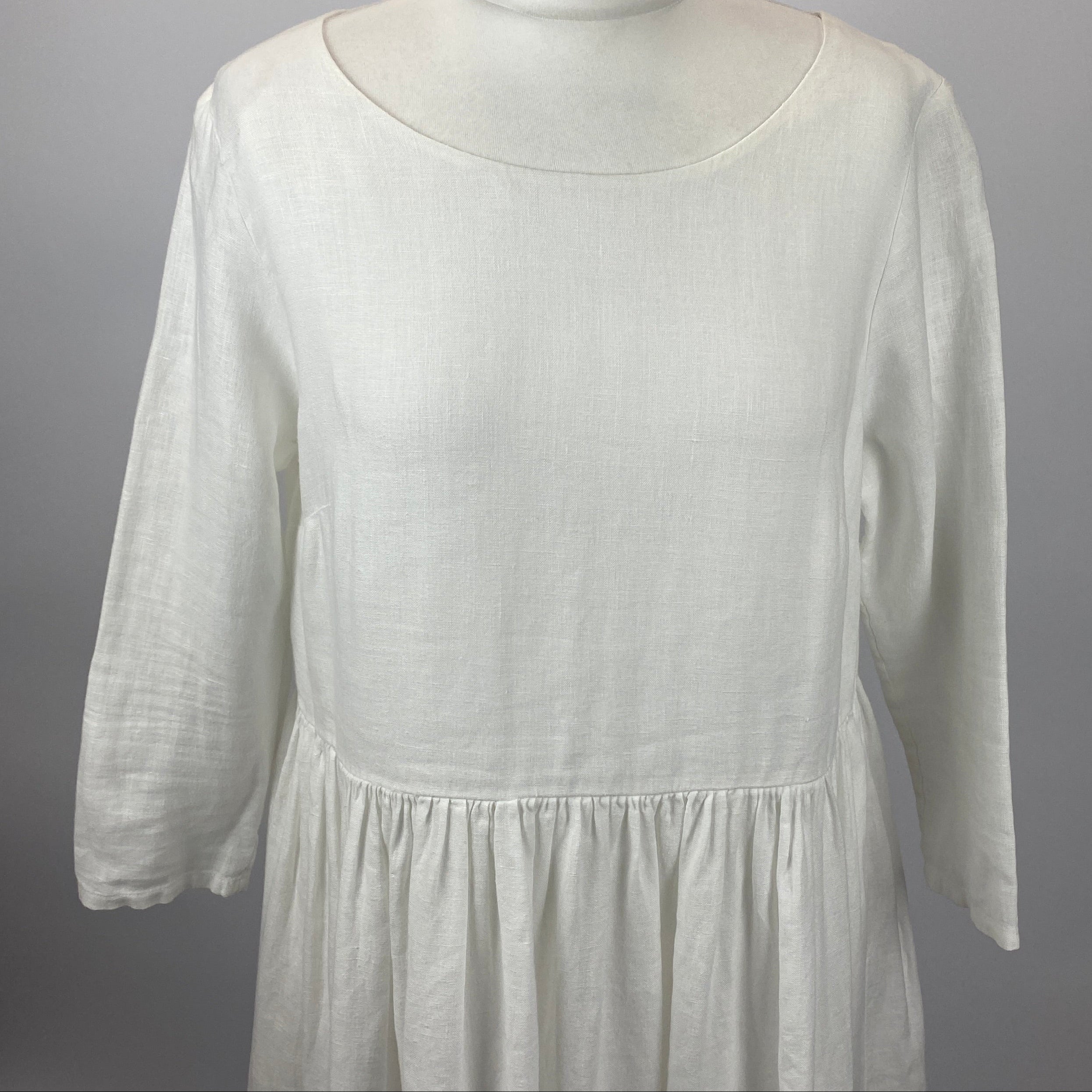 Bottega Egnazia New £420 Ecru Linen Maxi Dress S/M