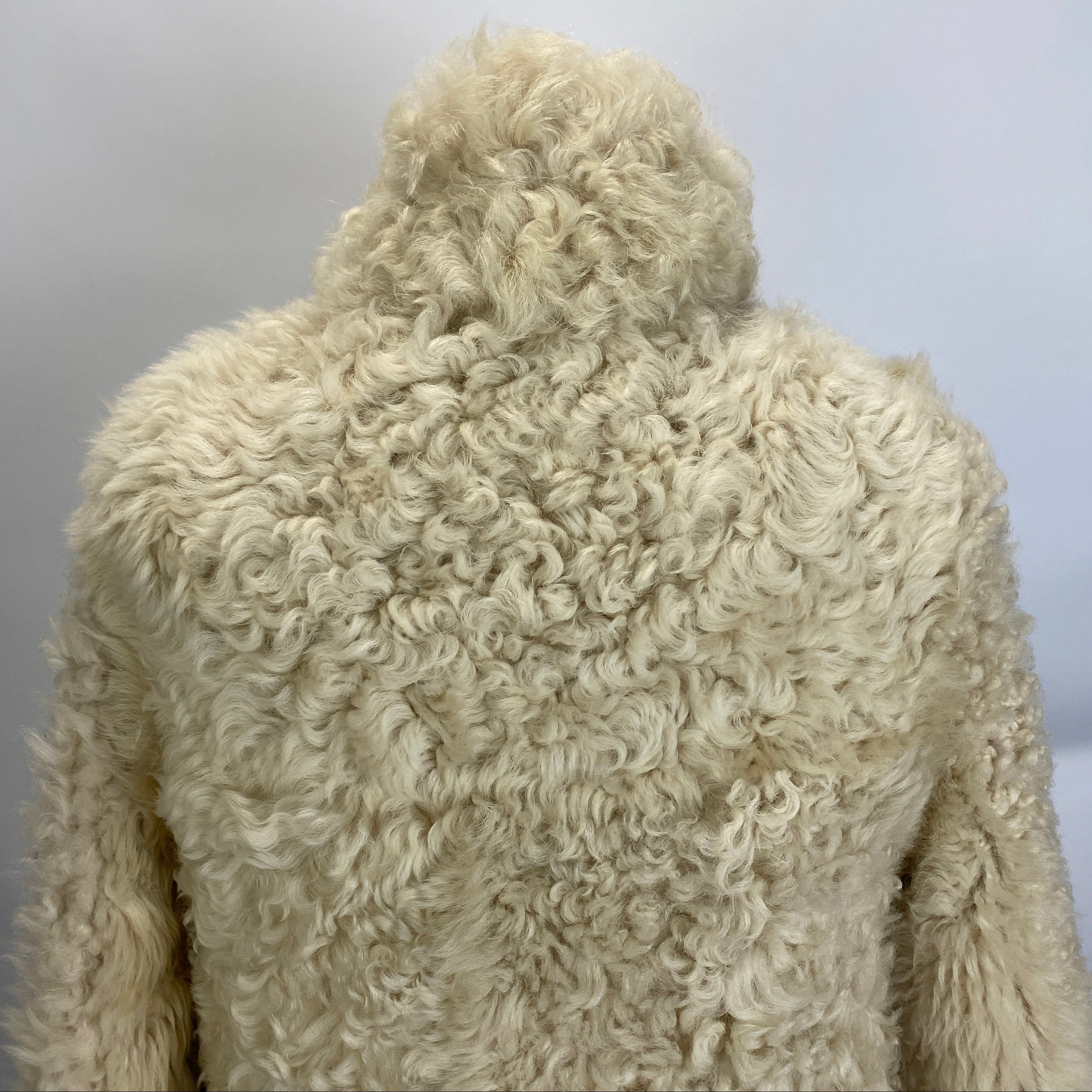 Me&Em £1500 Cream Reversible Shearling Long Coat S