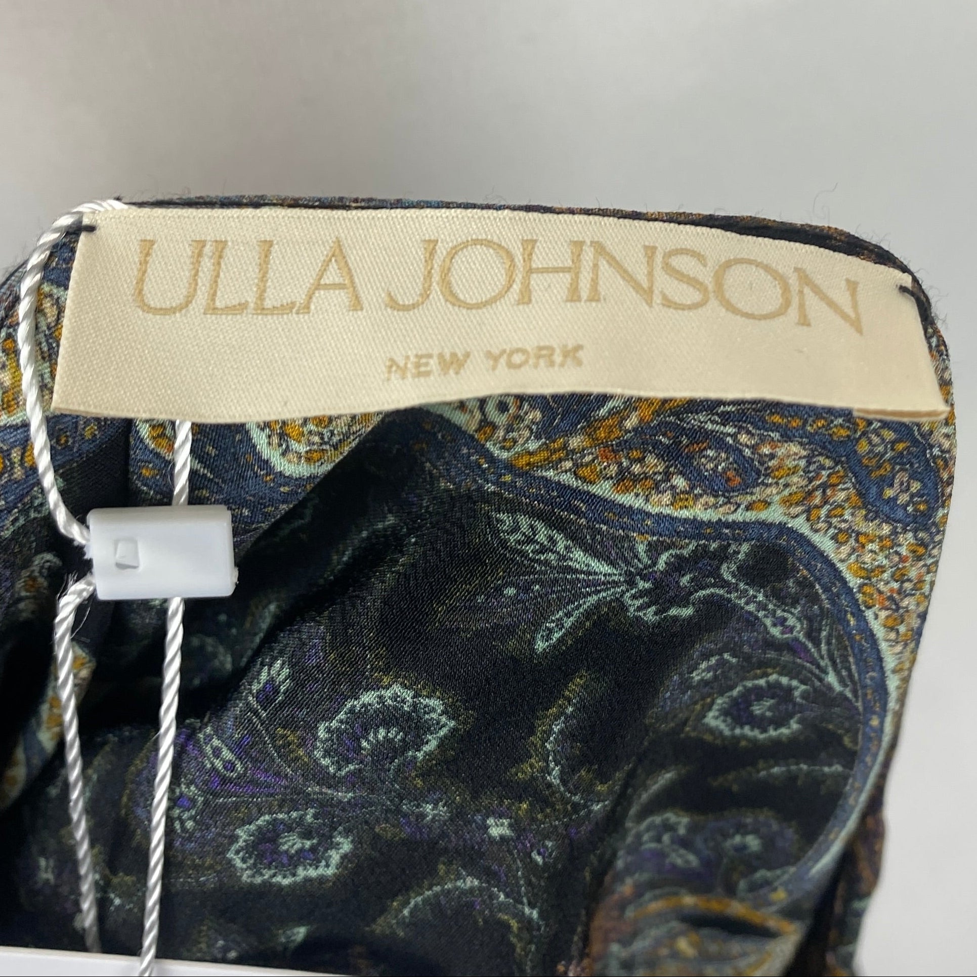 Ulla Johnson Black Paisley Silk Ruffle Sleeve Blouse S