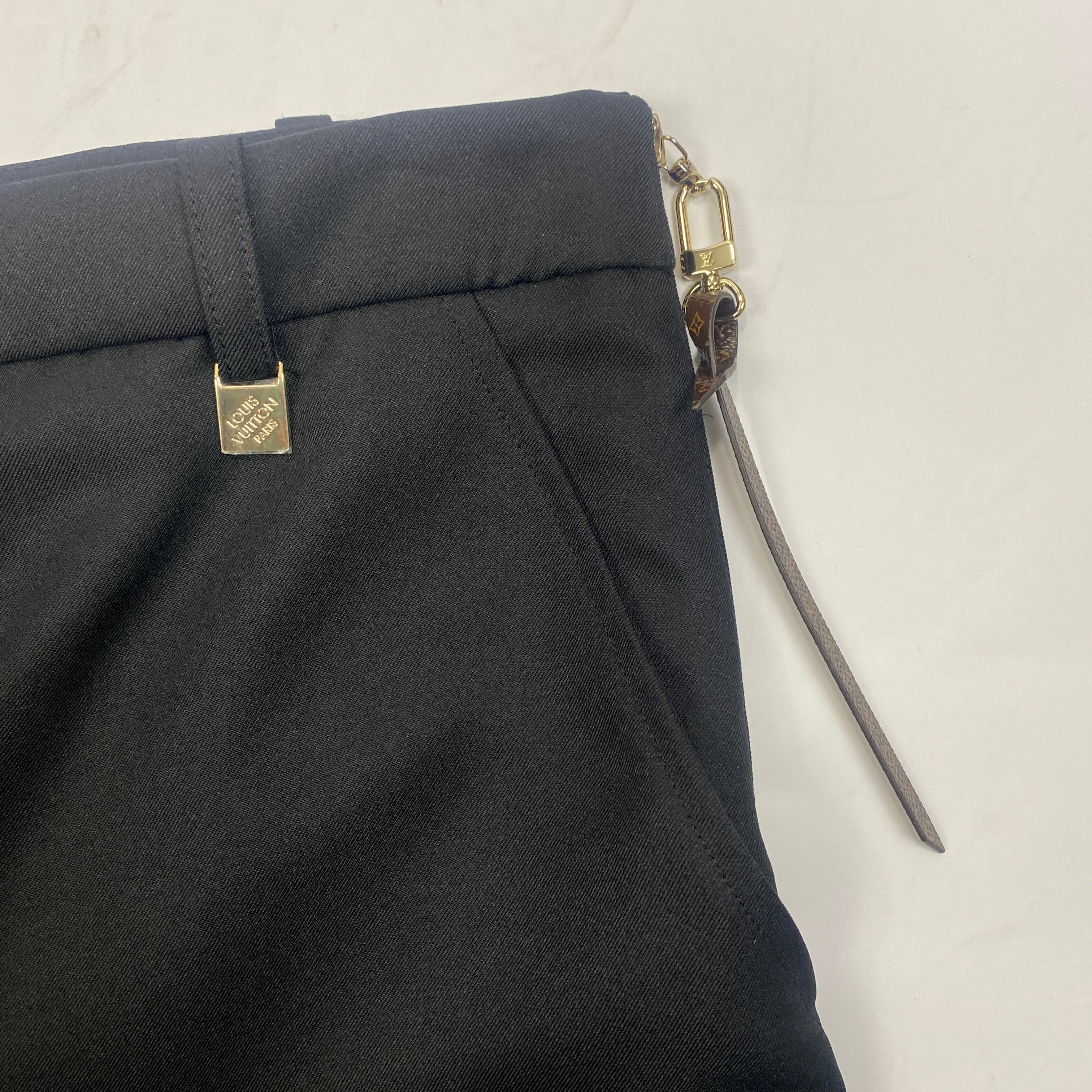 Louis Vuitton New £1600 Black Pleat Wide Leg Crop Pants L