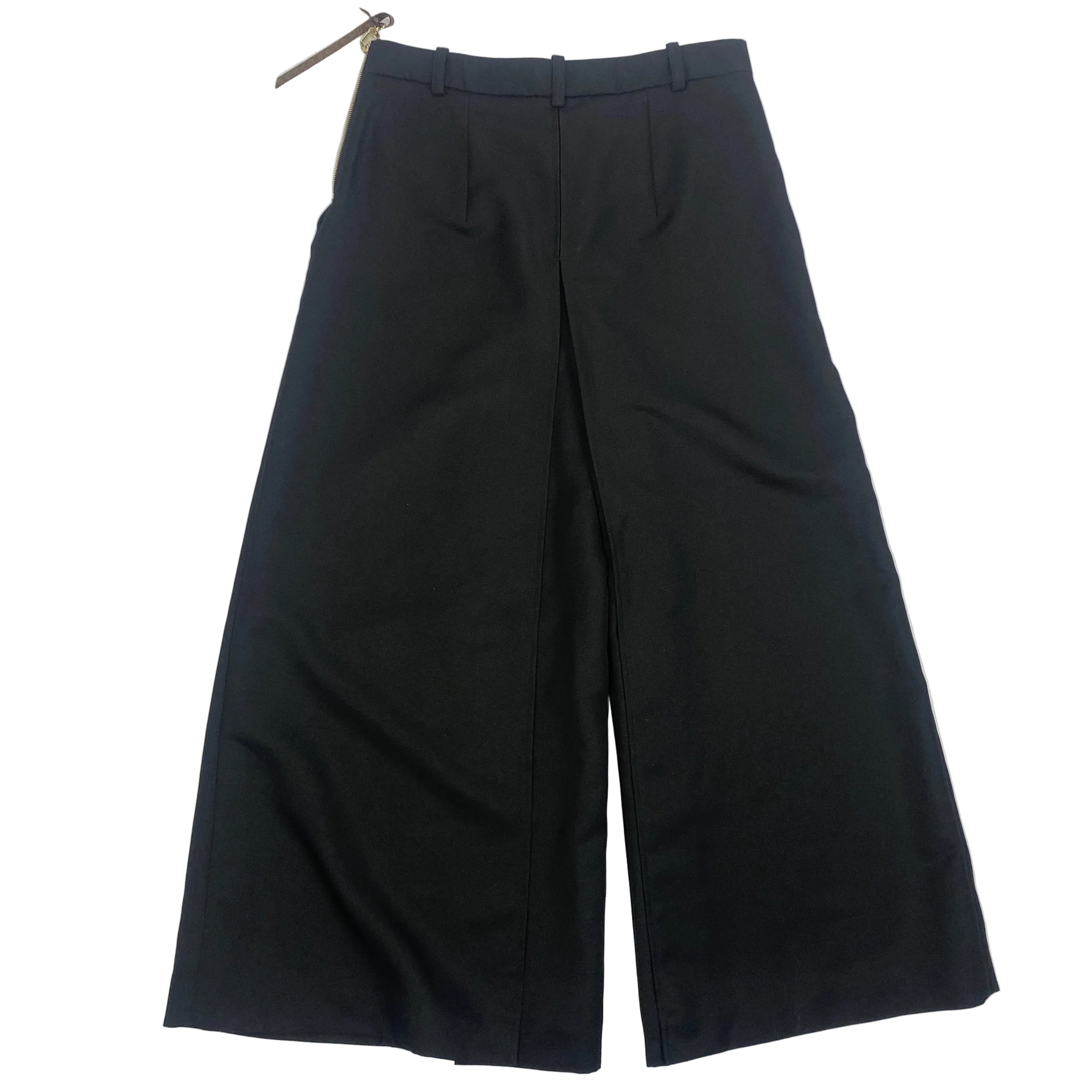 Louis Vuitton New £1600 Black Pleat Wide Leg Crop Pants L