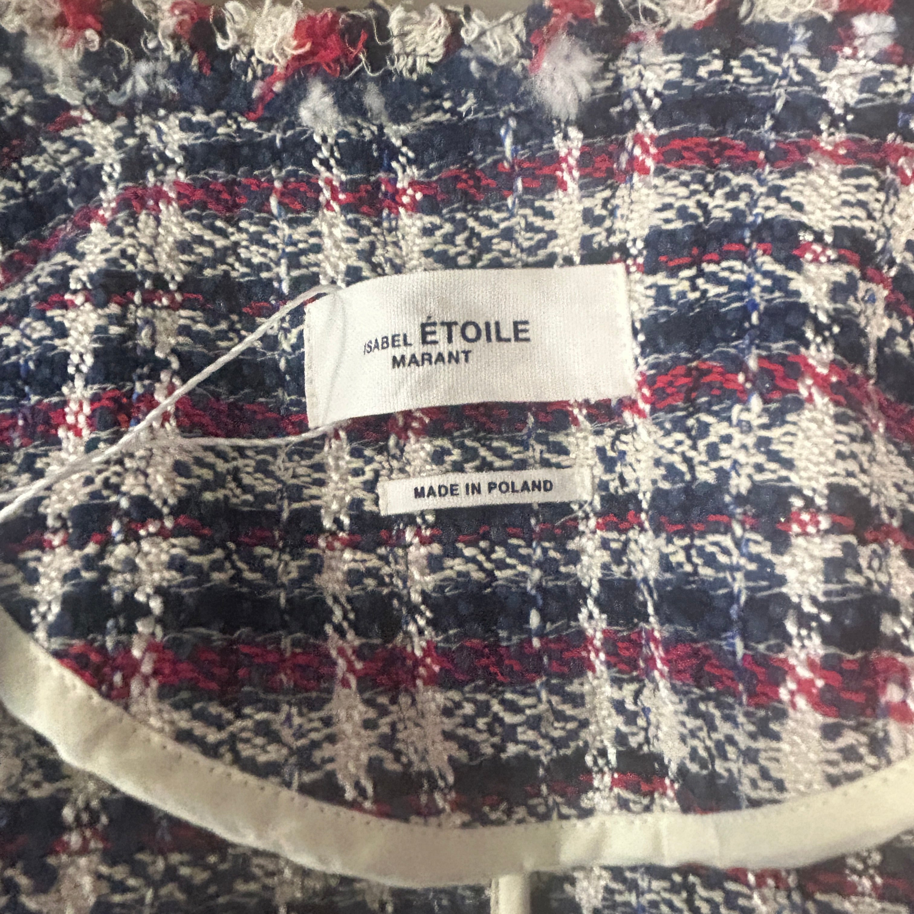 Isabel Marant Etoile New Cotton Tweed Check Jacket XXS