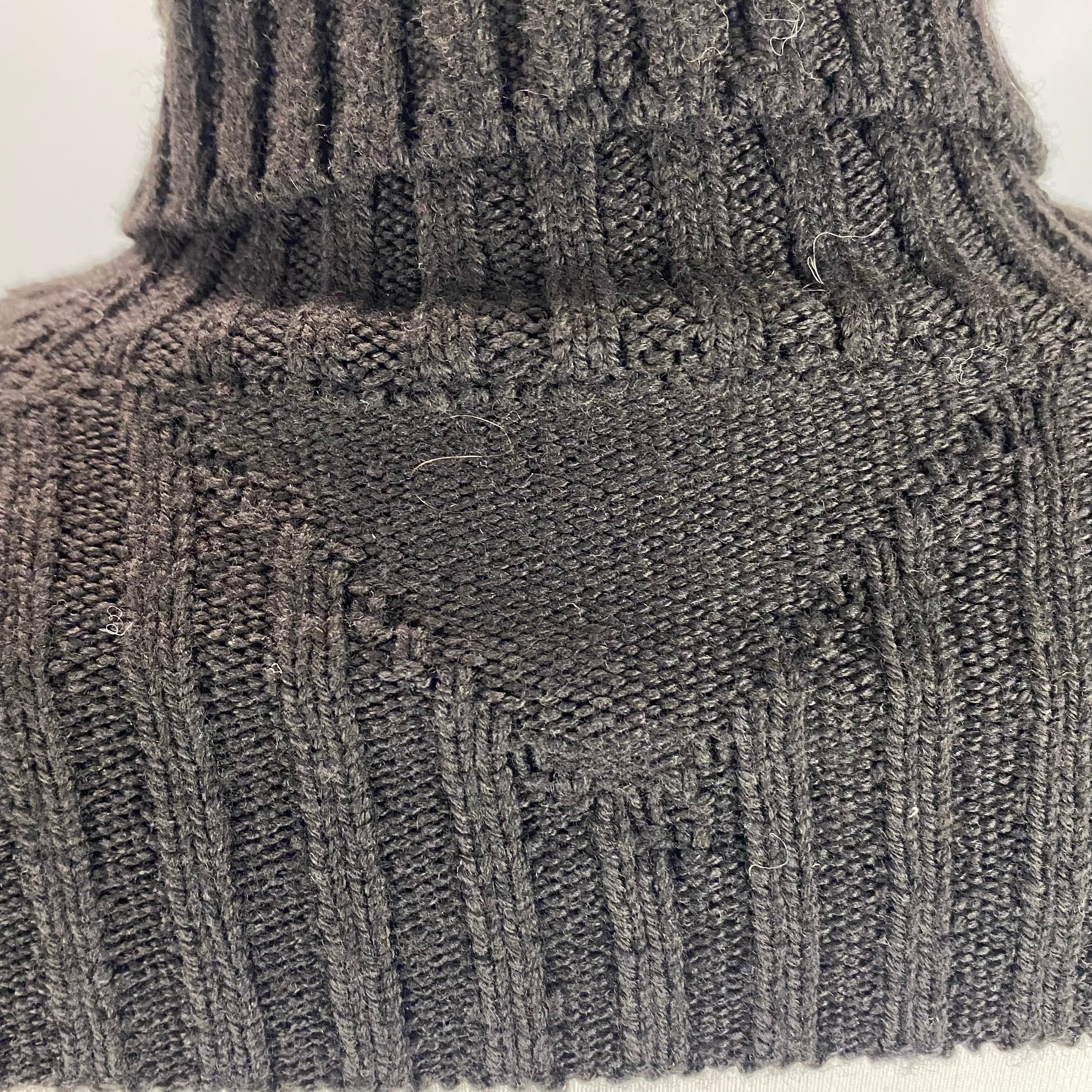 Bottega Veneta £725 Black Thick Rib Polo Neck Cutaway Sweater XS/S/M