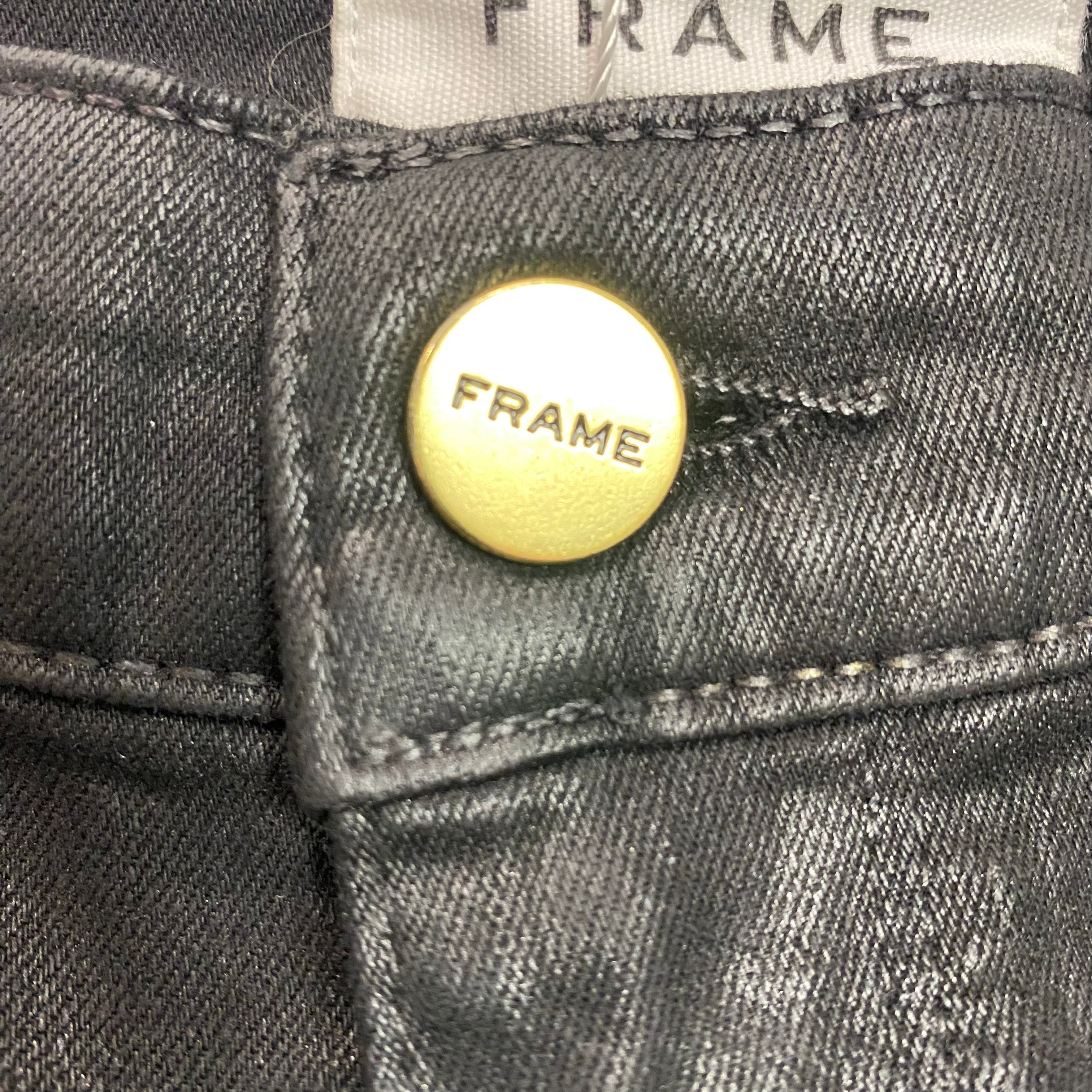 Frame Coated Black Le Sylvie Slender Straight Jeans 29