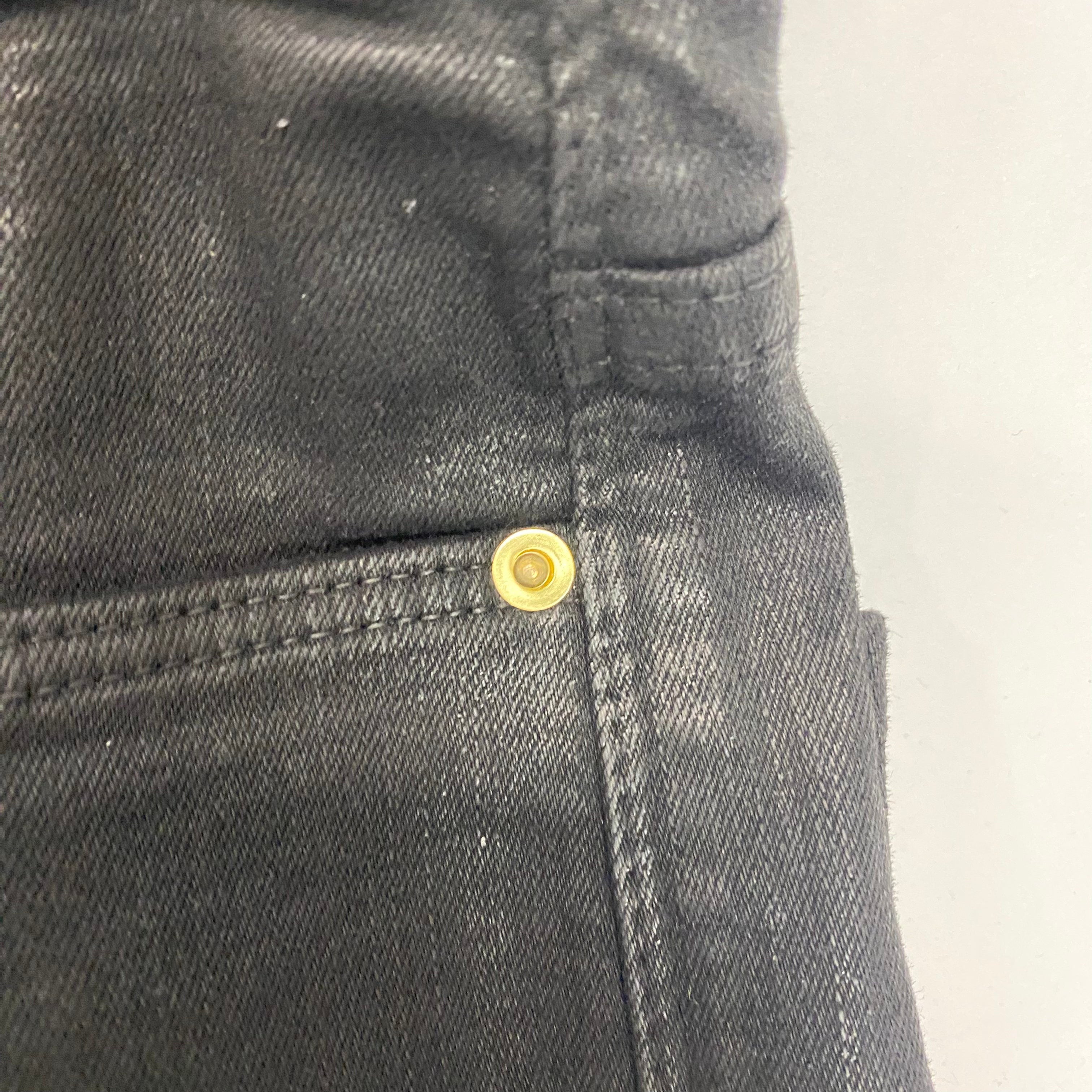 Frame Coated Black Le Sylvie Slender Straight Jeans 29