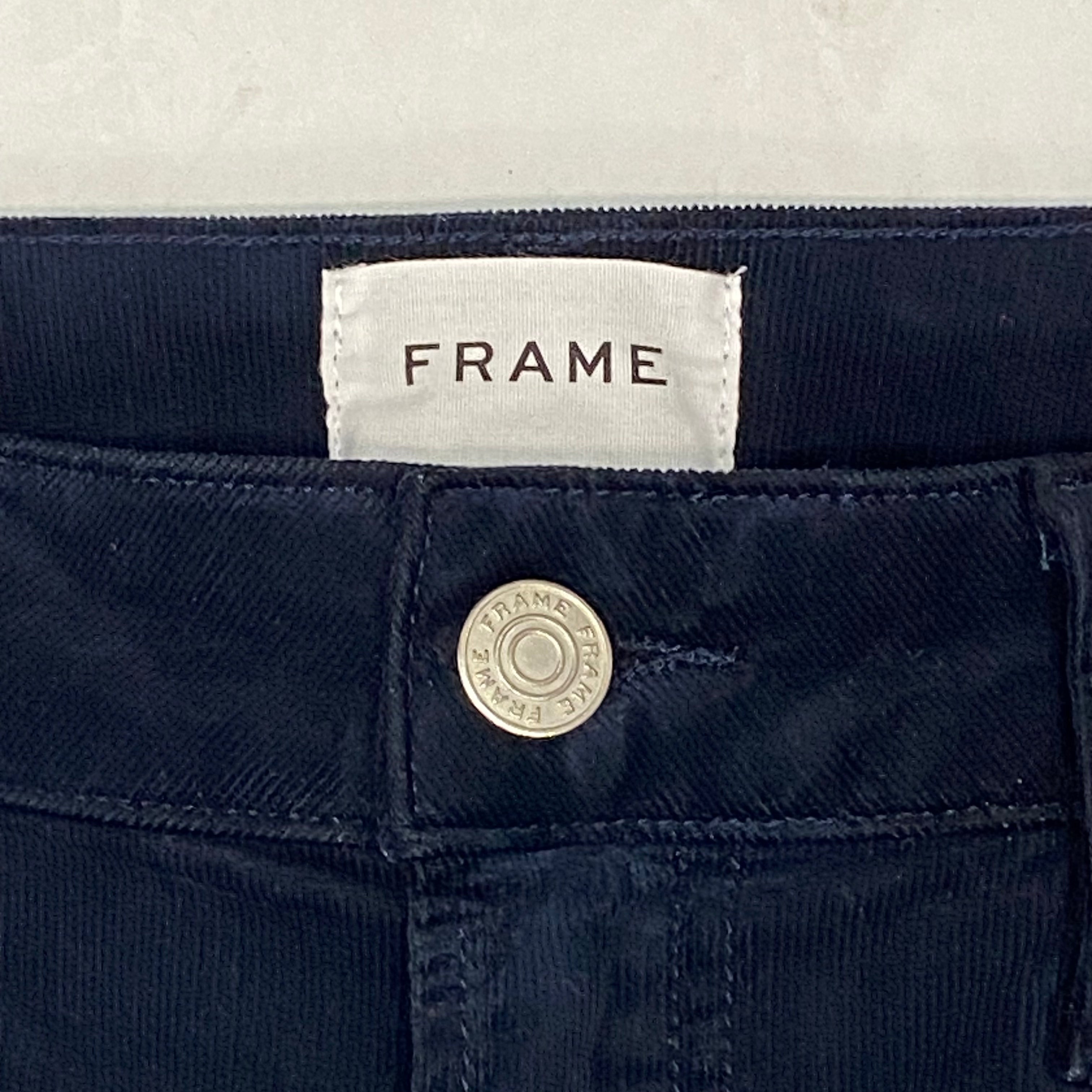 Frame £270 Navy Needlecord Le Mini Boot Jeans 31