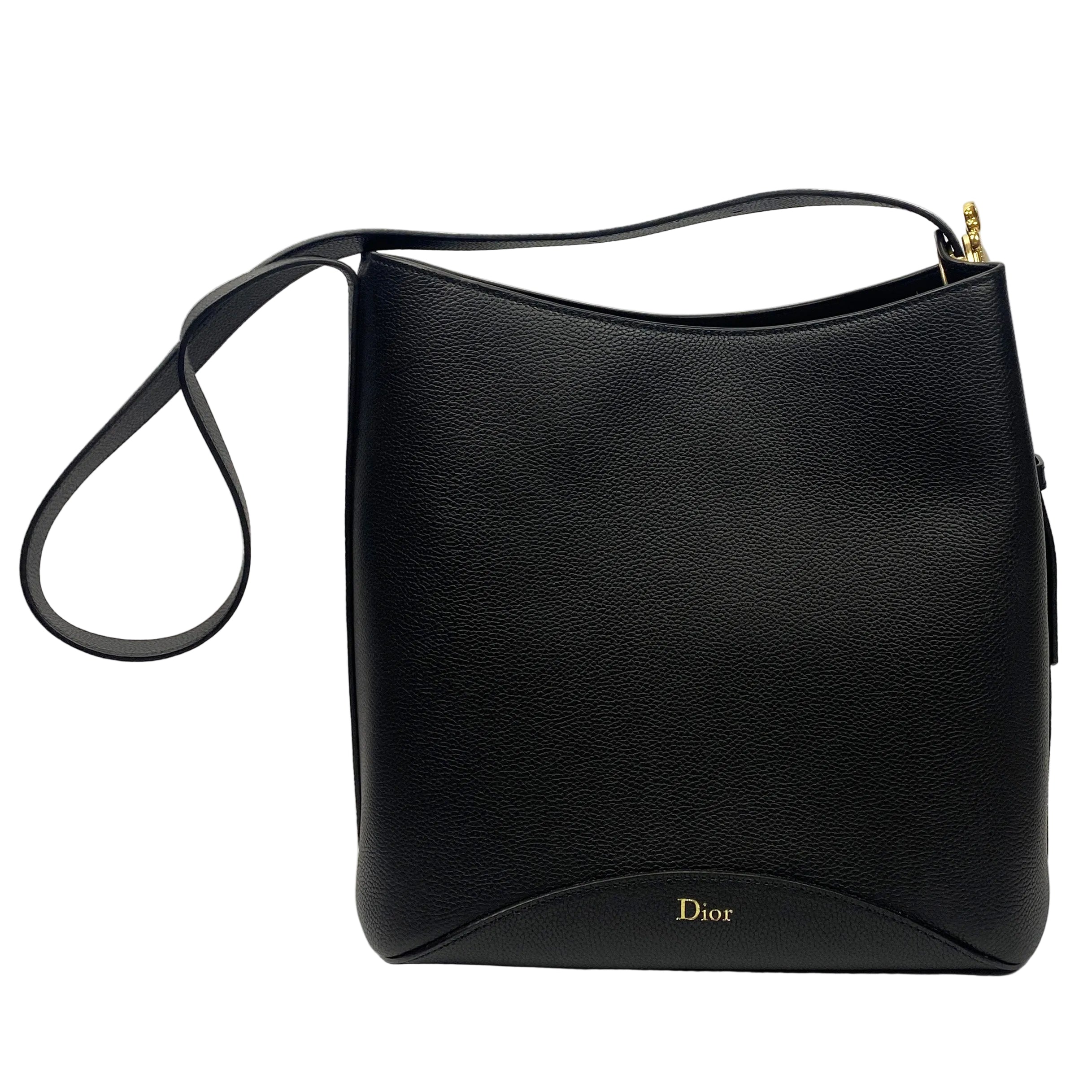 Dior New £3600 Black Medium Médaillon Bucket Bag