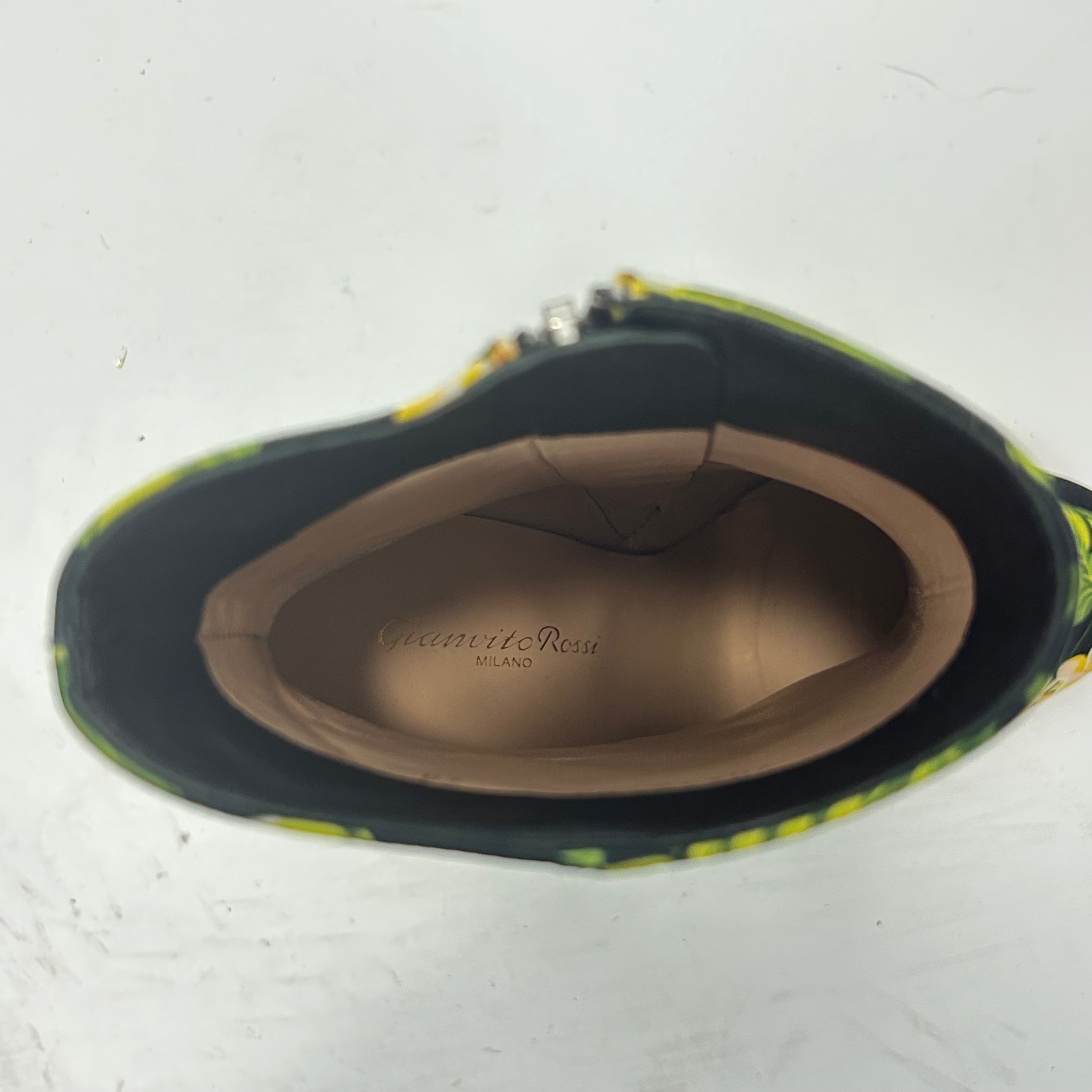 Gianvito Rossi Brand New £640 Floral Silk Ankle Boots 38