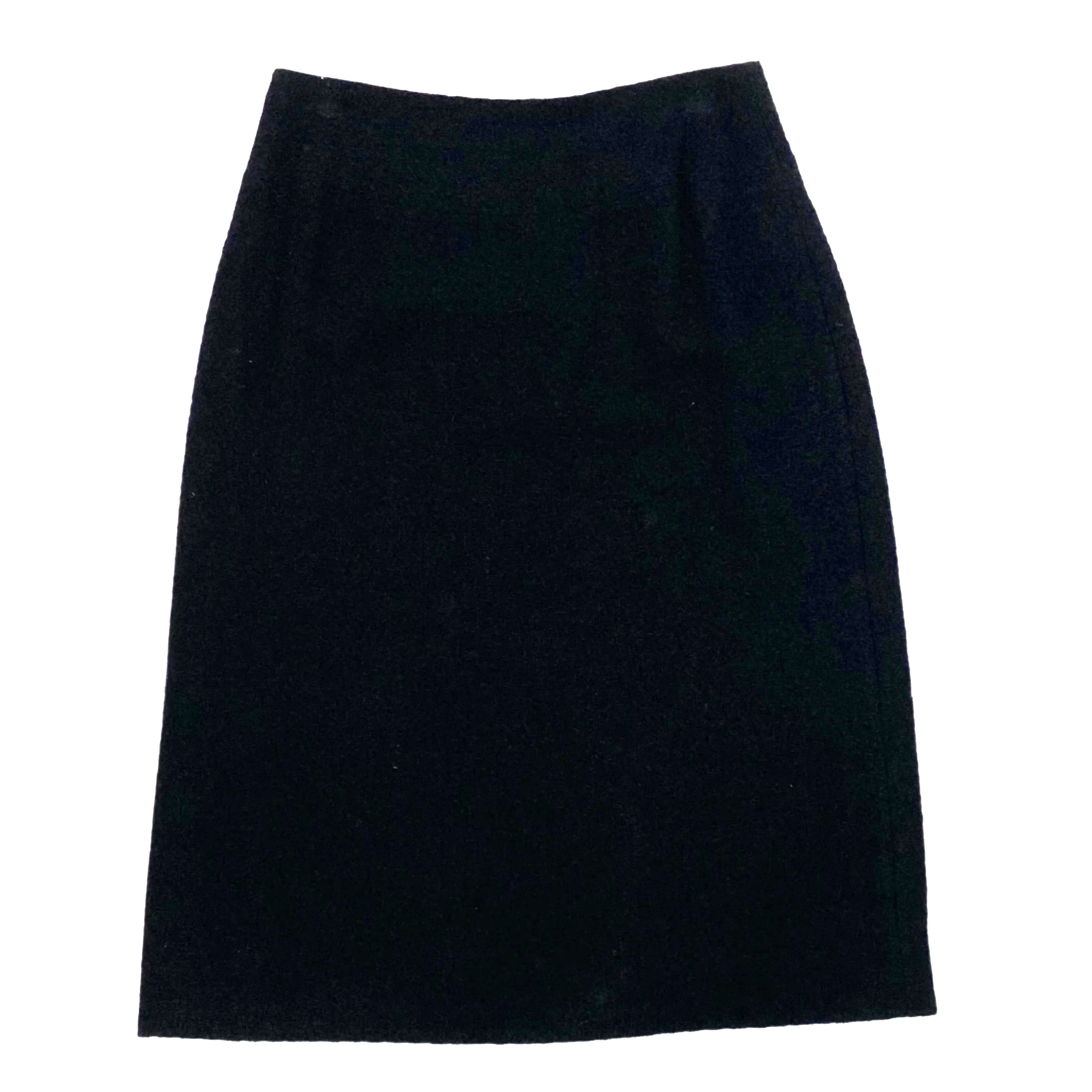 Chanel Classic Black Boucle Wool Pencil Skirt XXS