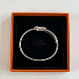 Hermes £530 Marron Glace Enamel & Palladium Clic Clac H Bracelet PM