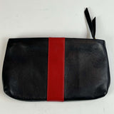 Christian Louboutin Black & Red Bow Detail Clutch Bag