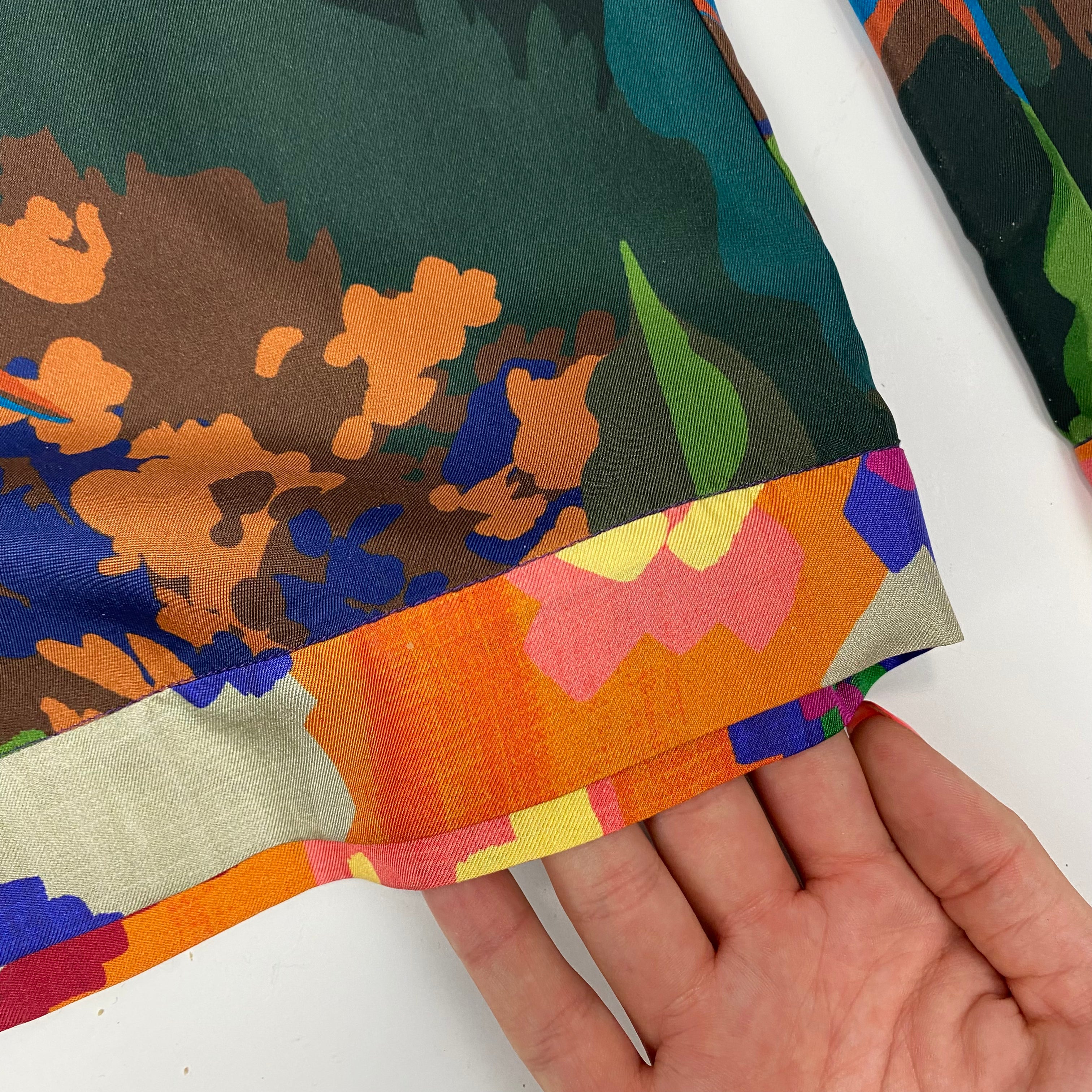 Munthe £295 Multicolour Painted Silk Crop Pants XS/S