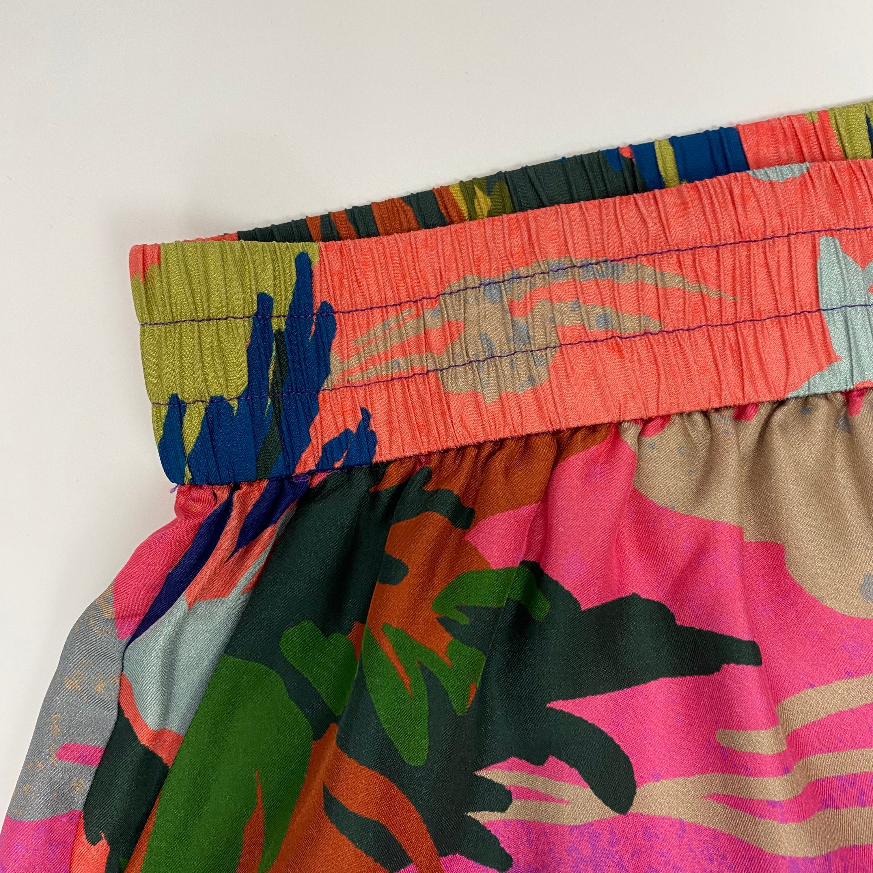 Munthe £295 Multicolour Painted Silk Crop Pants XS/S