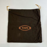 Tods Black Embossed Wet-Look Leather Evening Bag
