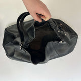 Salvatore Ferragamo Black Pebbled Leather Large Shoulderbag