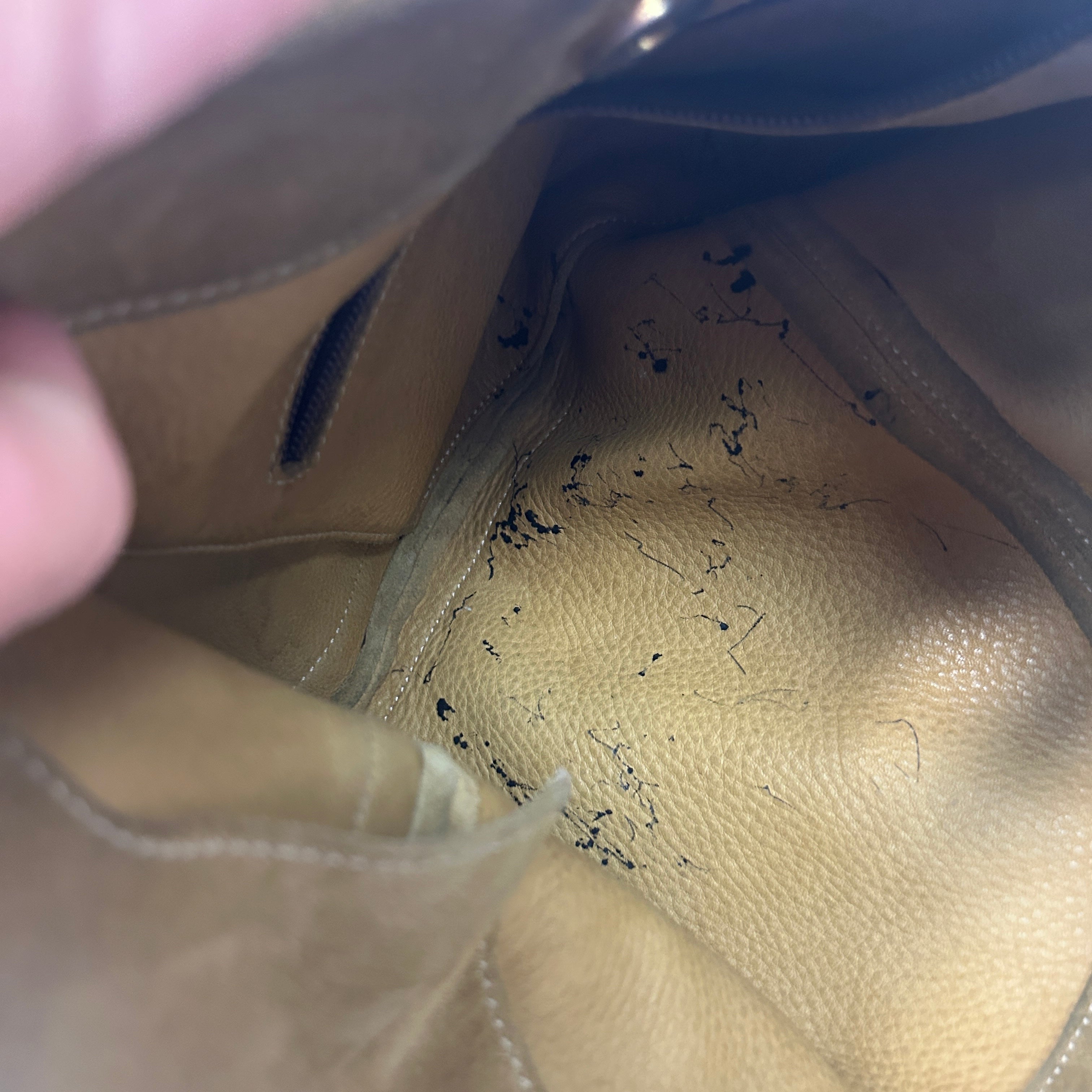 Loewe Camel Suede & Chocolate Leather Hobo Anagram Shoulderbag