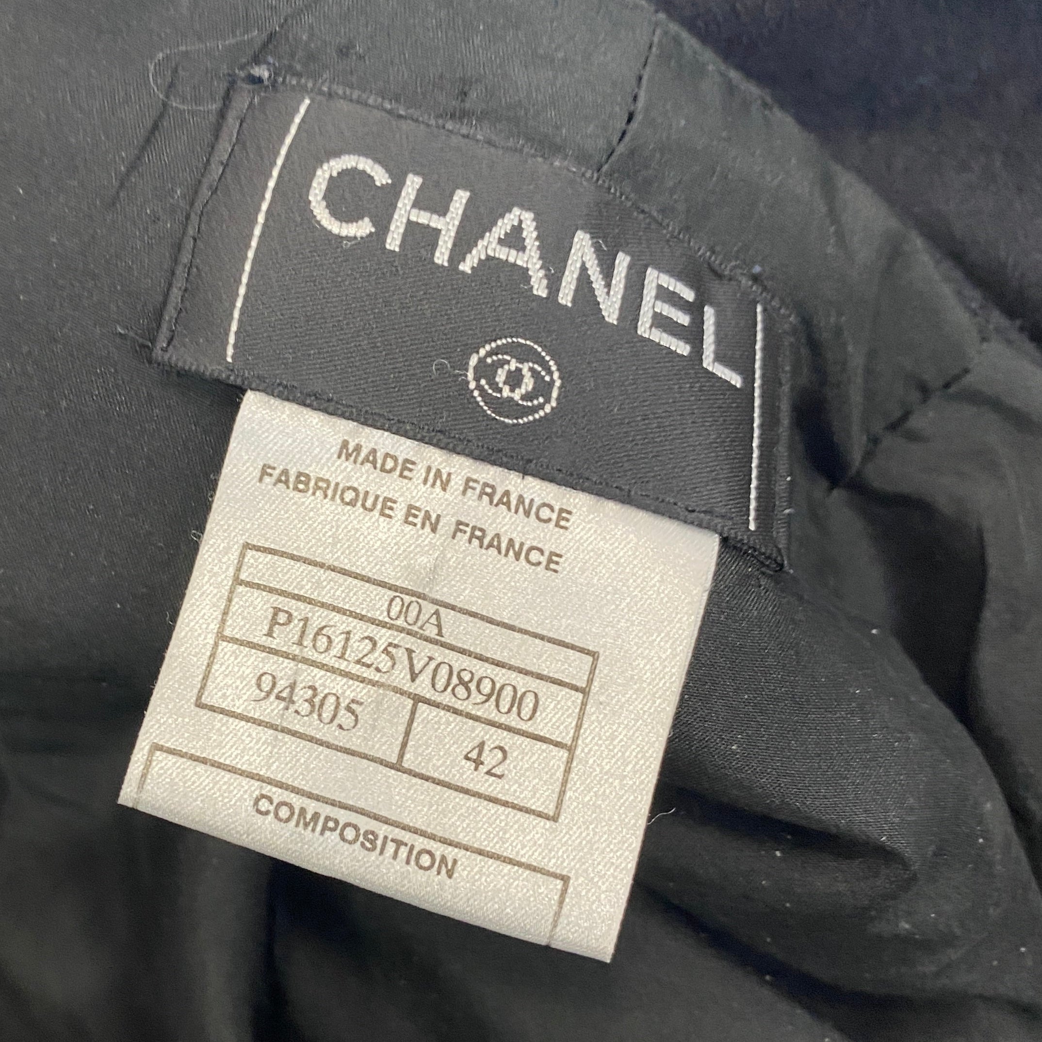 Chanel Black Wool & Cashmere Wide Leg Trousers S