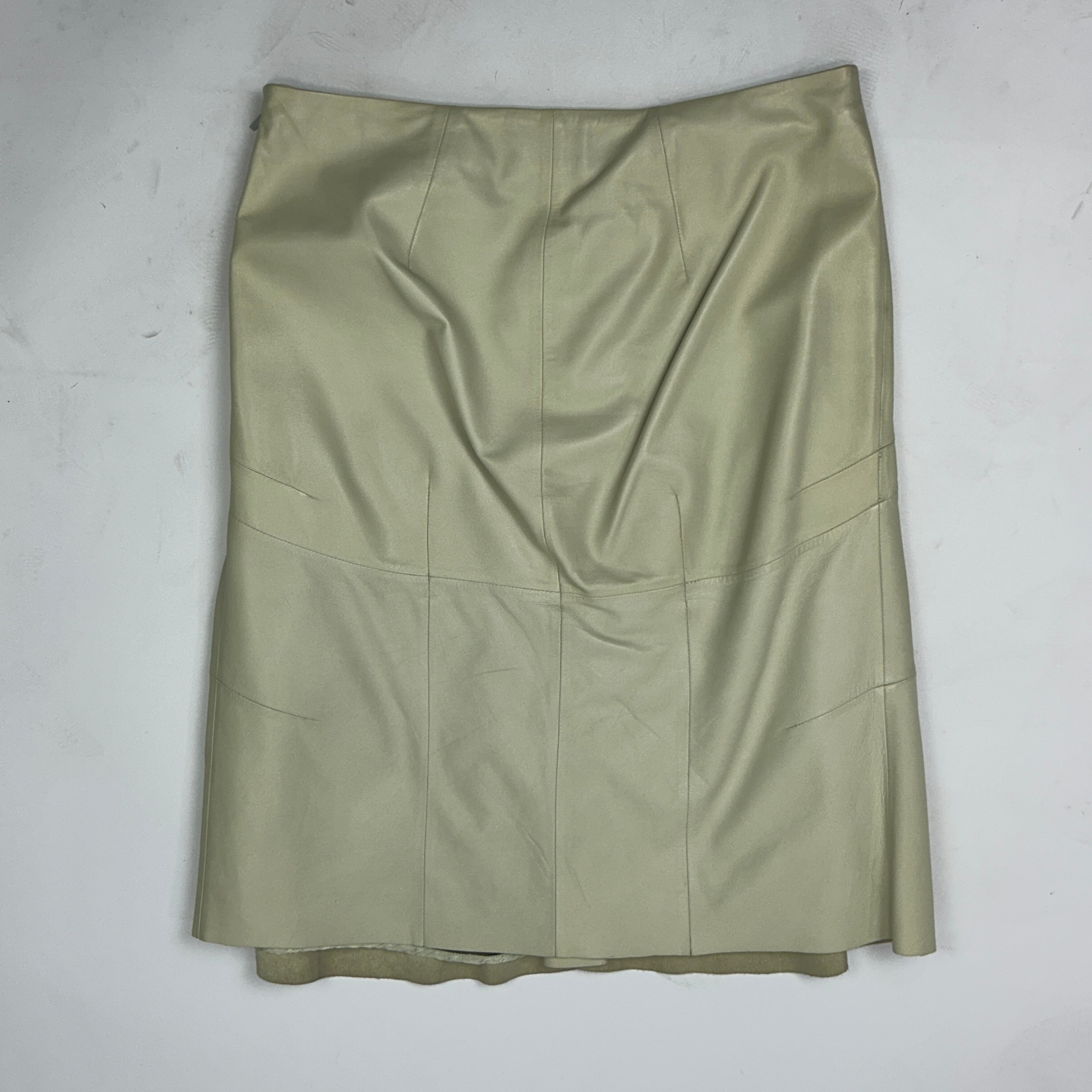 Loewe Pale Mint Nappa Leather Flared Midi Skirt M