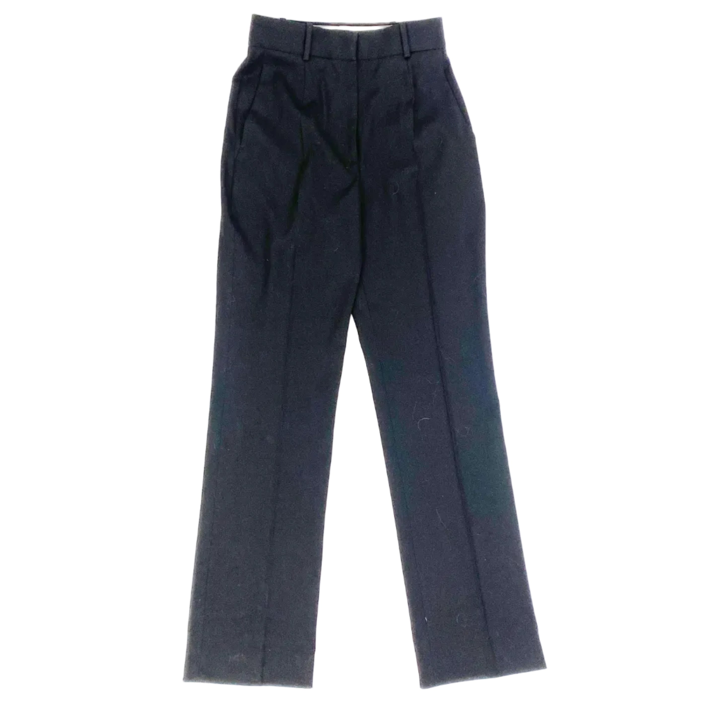 Another Tomorrow £575 Black Stretch Wool Straight Leg Pants XS