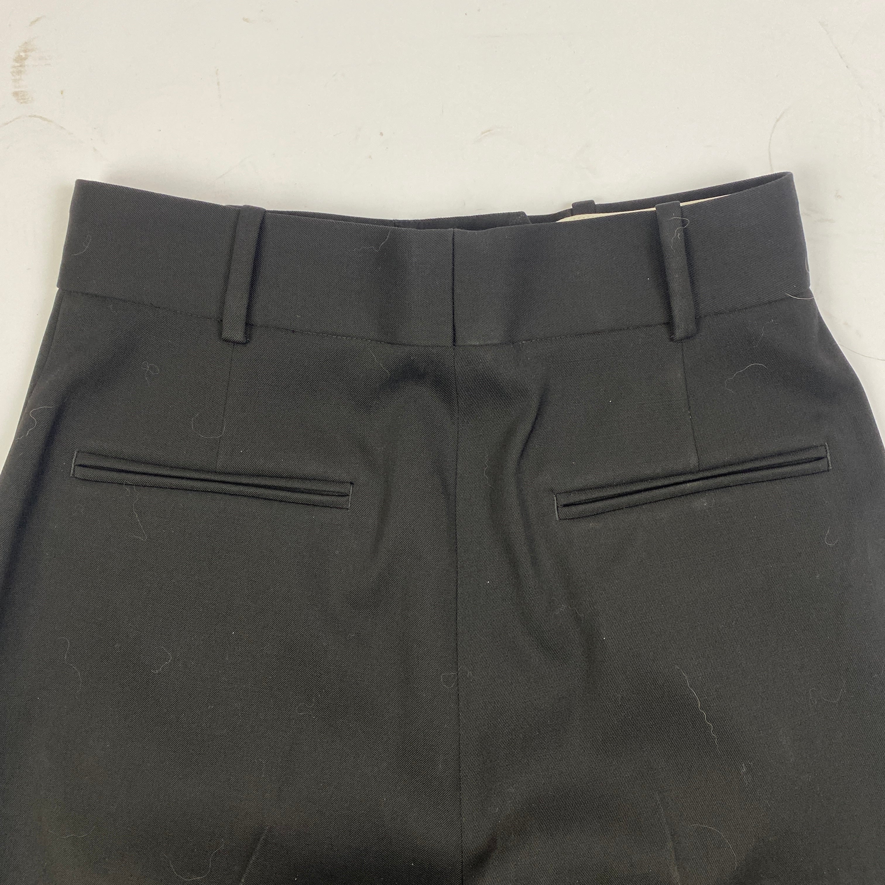 Another Tomorrow £575 Black Stretch Wool Straight Leg Pants XS