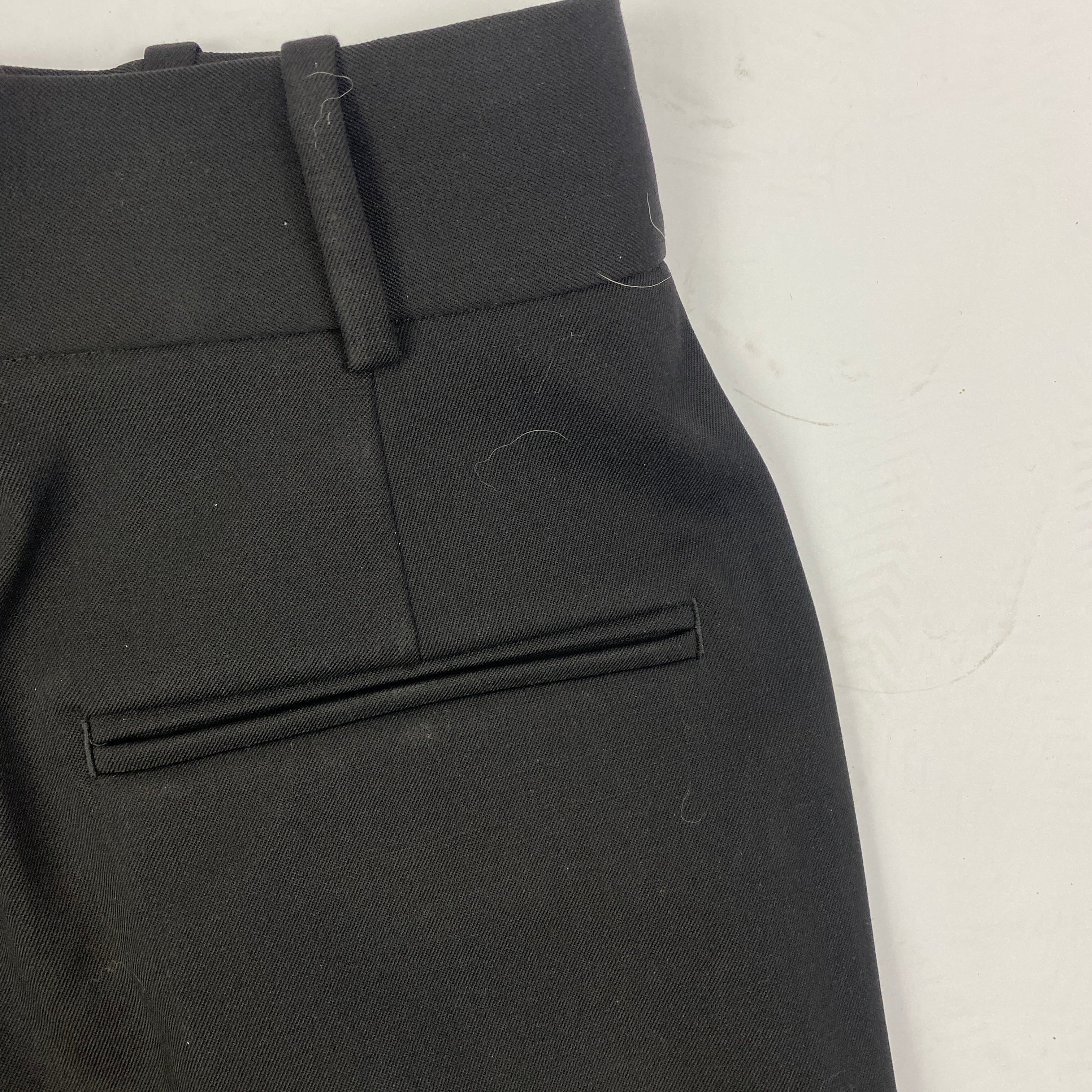 Another Tomorrow £575 Black Stretch Wool Straight Leg Pants XS