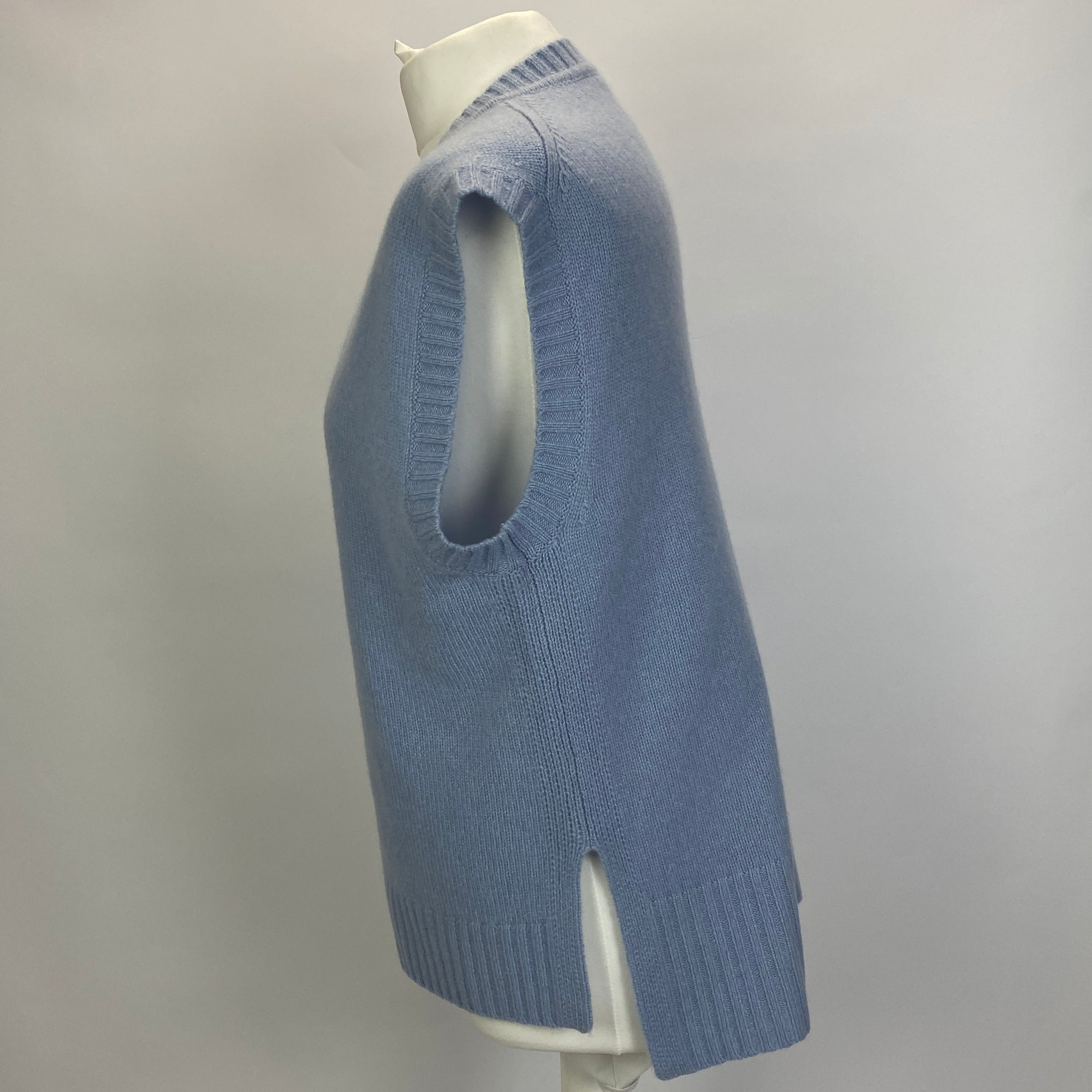 Joseph £425 Powder Blue Cashmere Oversized Sleeveless Sweater XS/S/M