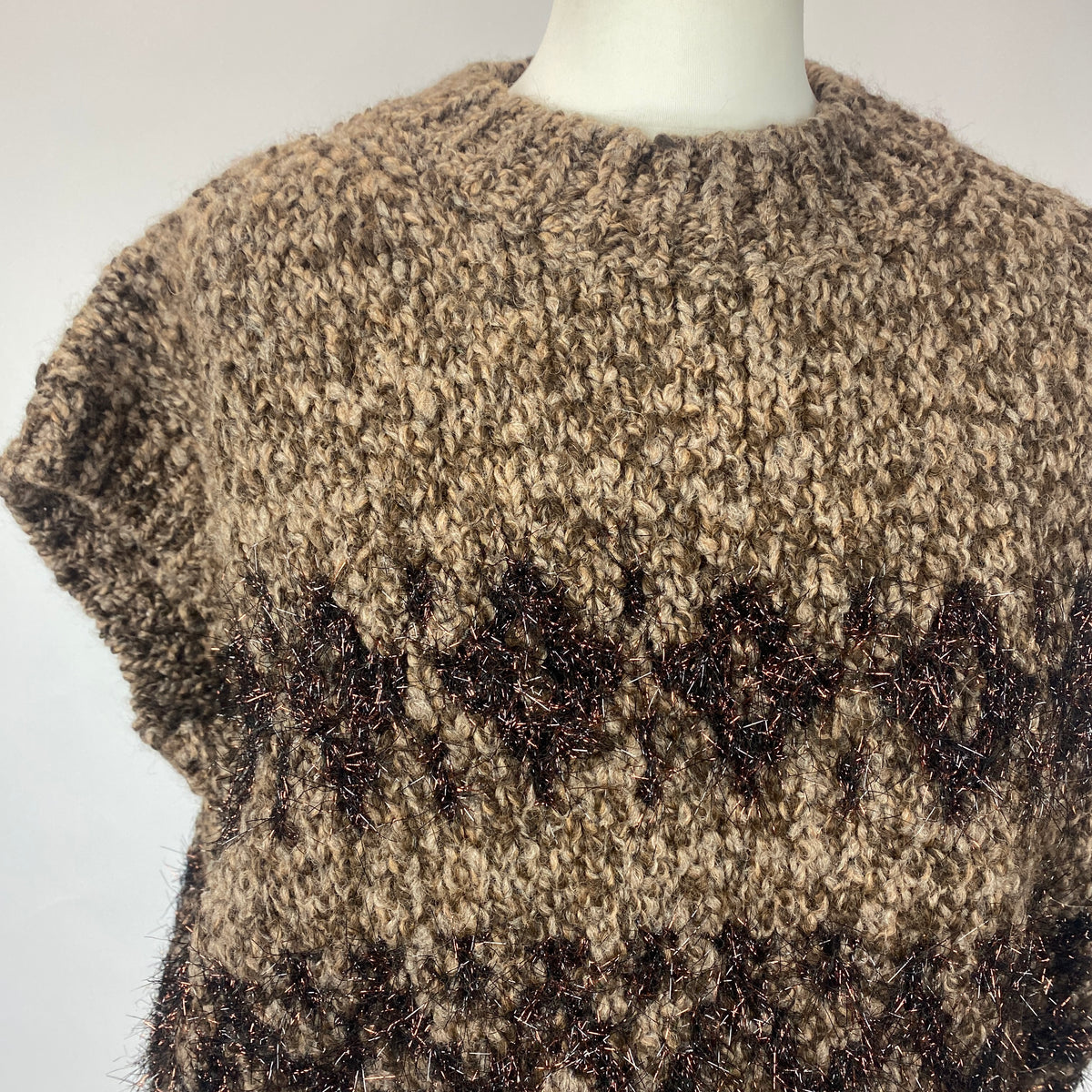 Roberto Collina Mocha Twisted Alpaca Tinsel Sweater M