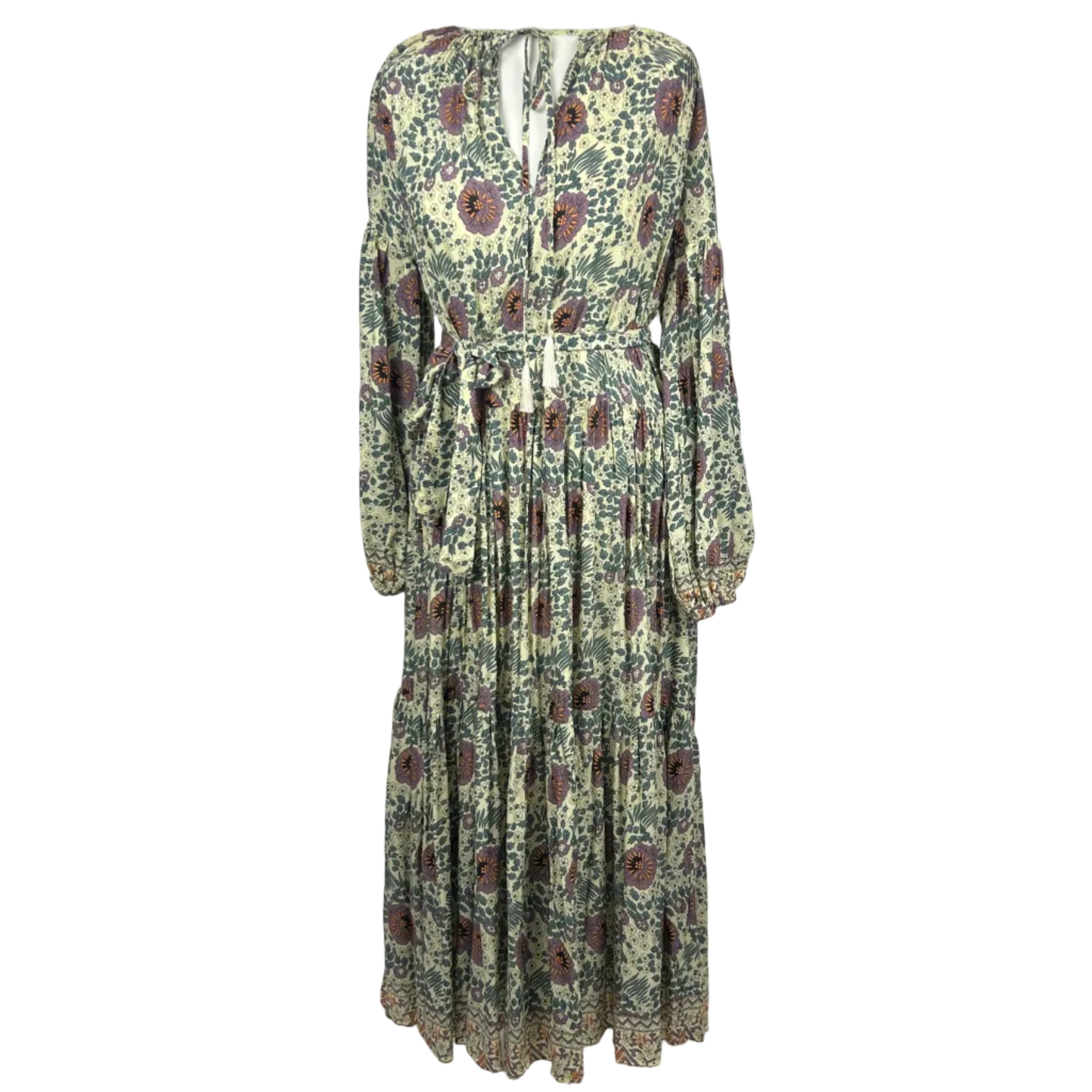 Natalie Martin New Vanilla & Mauve Floral Maxi Dress S