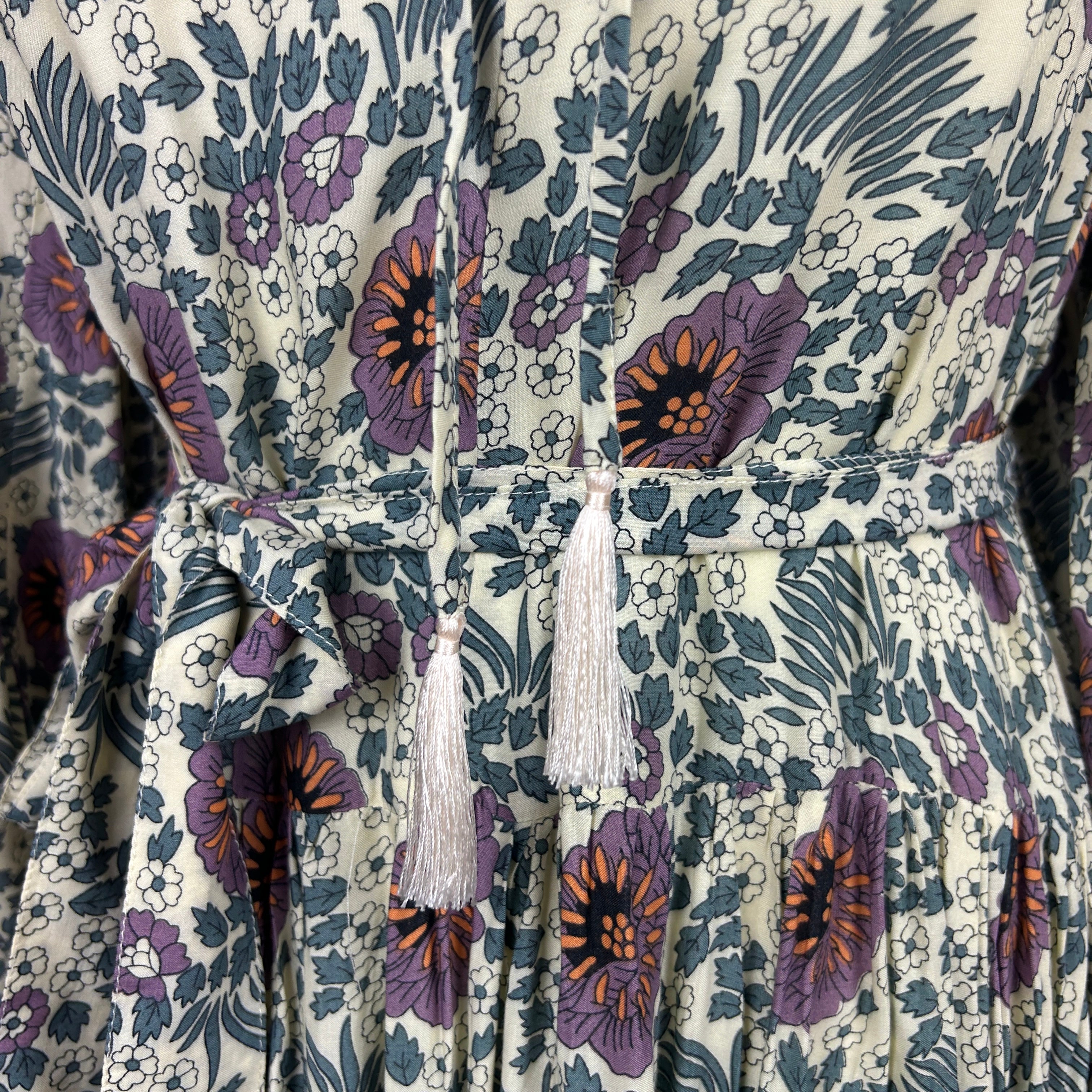 Natalie Martin New Vanilla & Mauve Floral Maxi Dress S