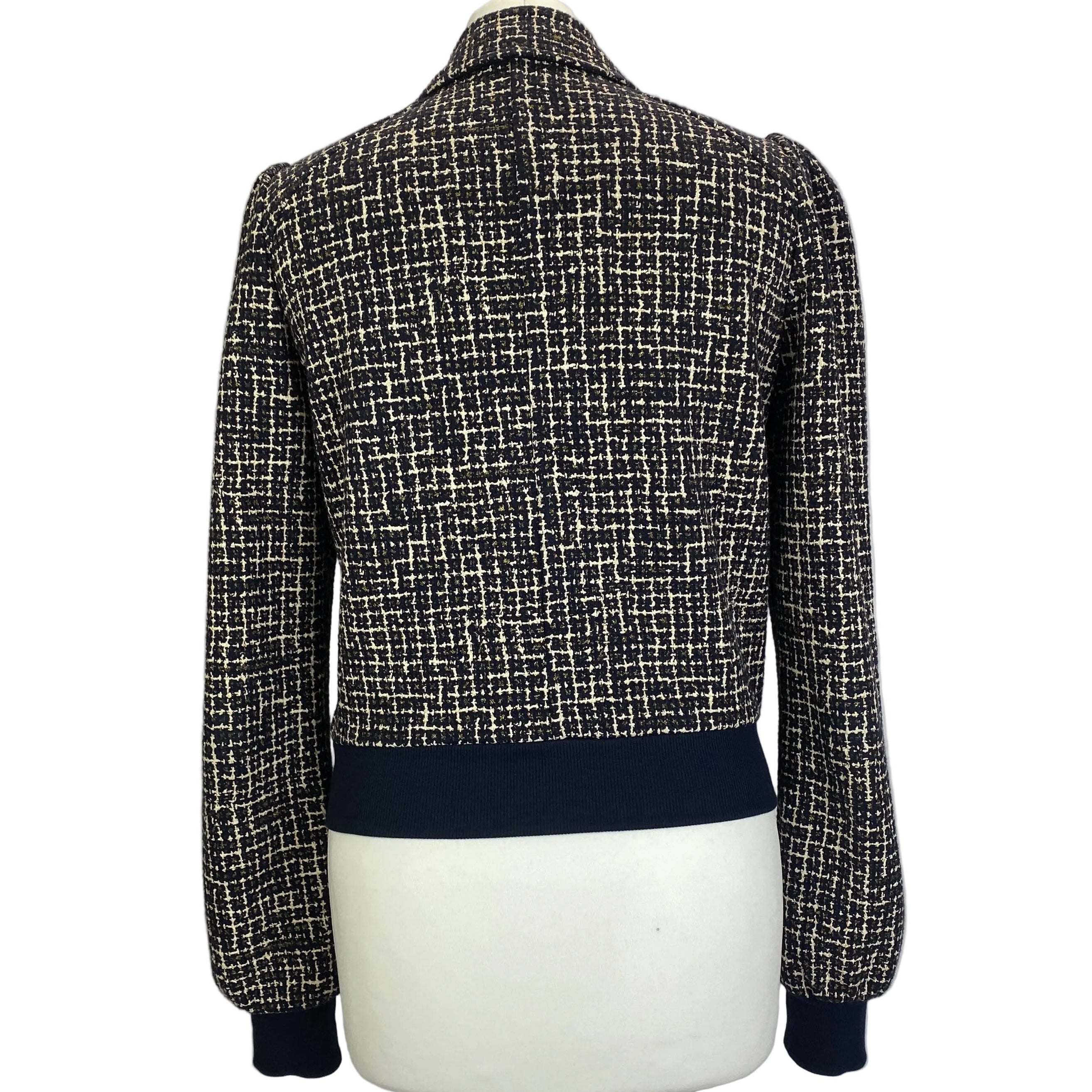Me&Em £150 Black & Ivory Boucle Tweed Check Jacket S