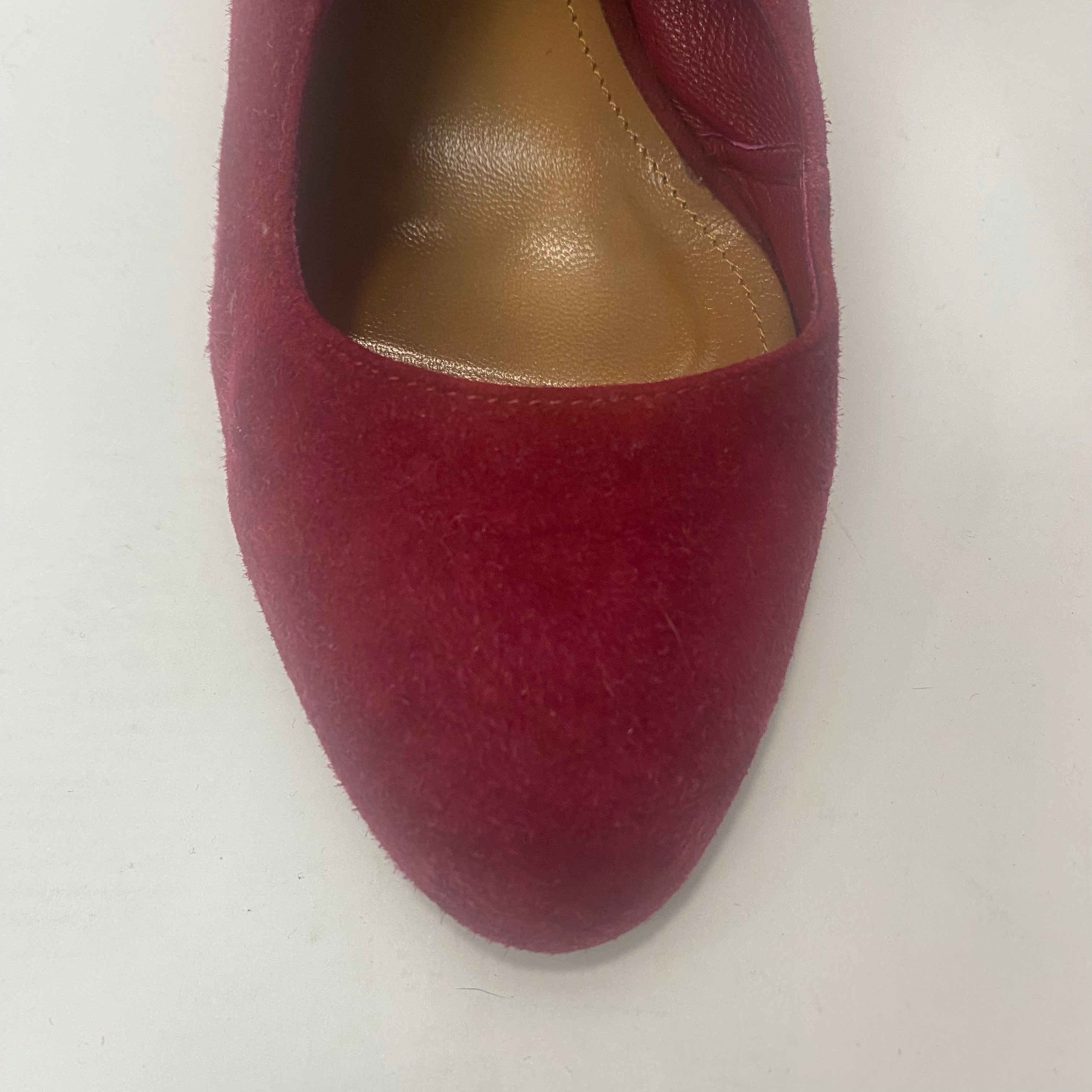 Aquazurra Wine Red Suede Heels 37