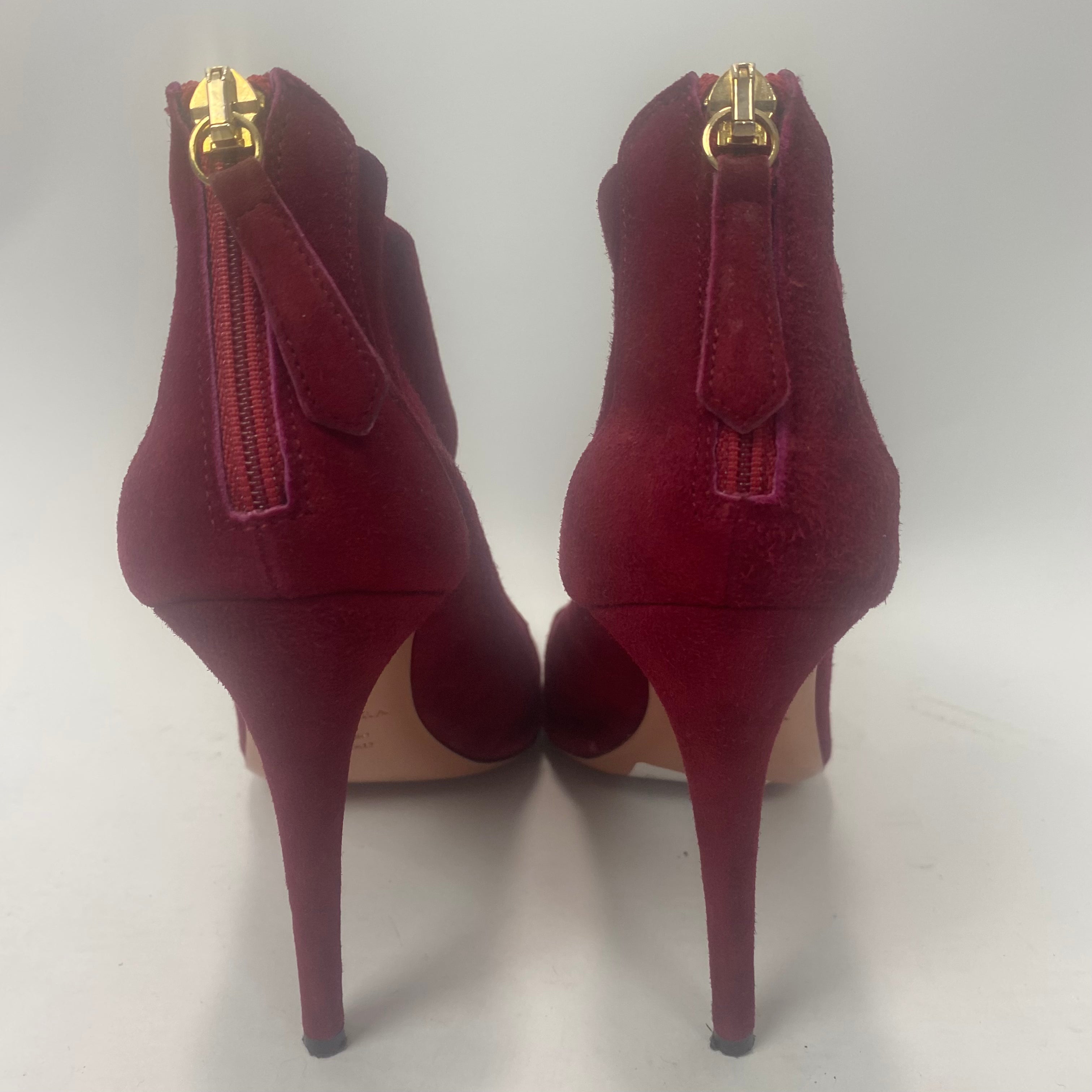 Aquazurra Wine Red Suede Heels 37