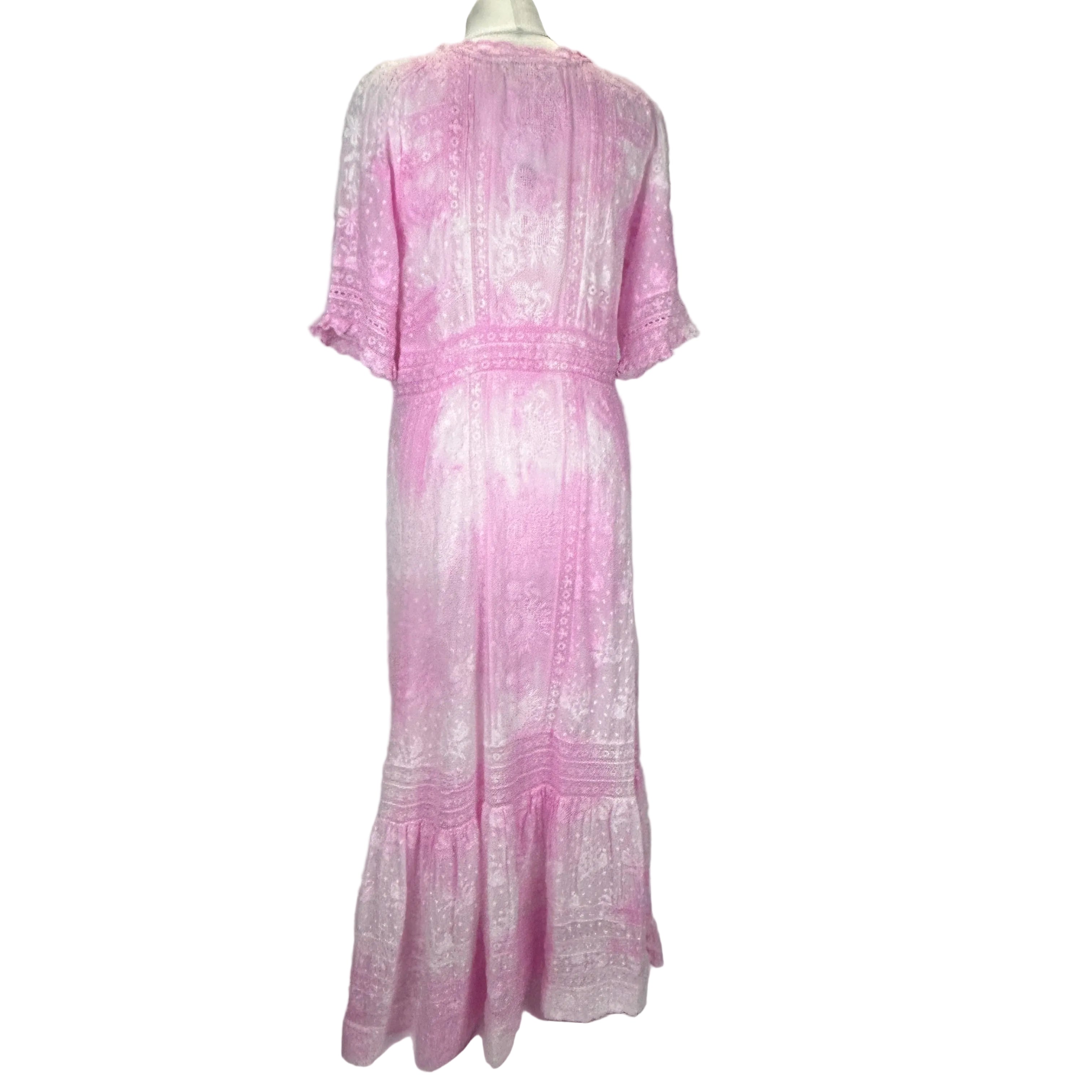 LoveShack Fancy New £485 Pink Minka Heritage Maxi Dress M/L