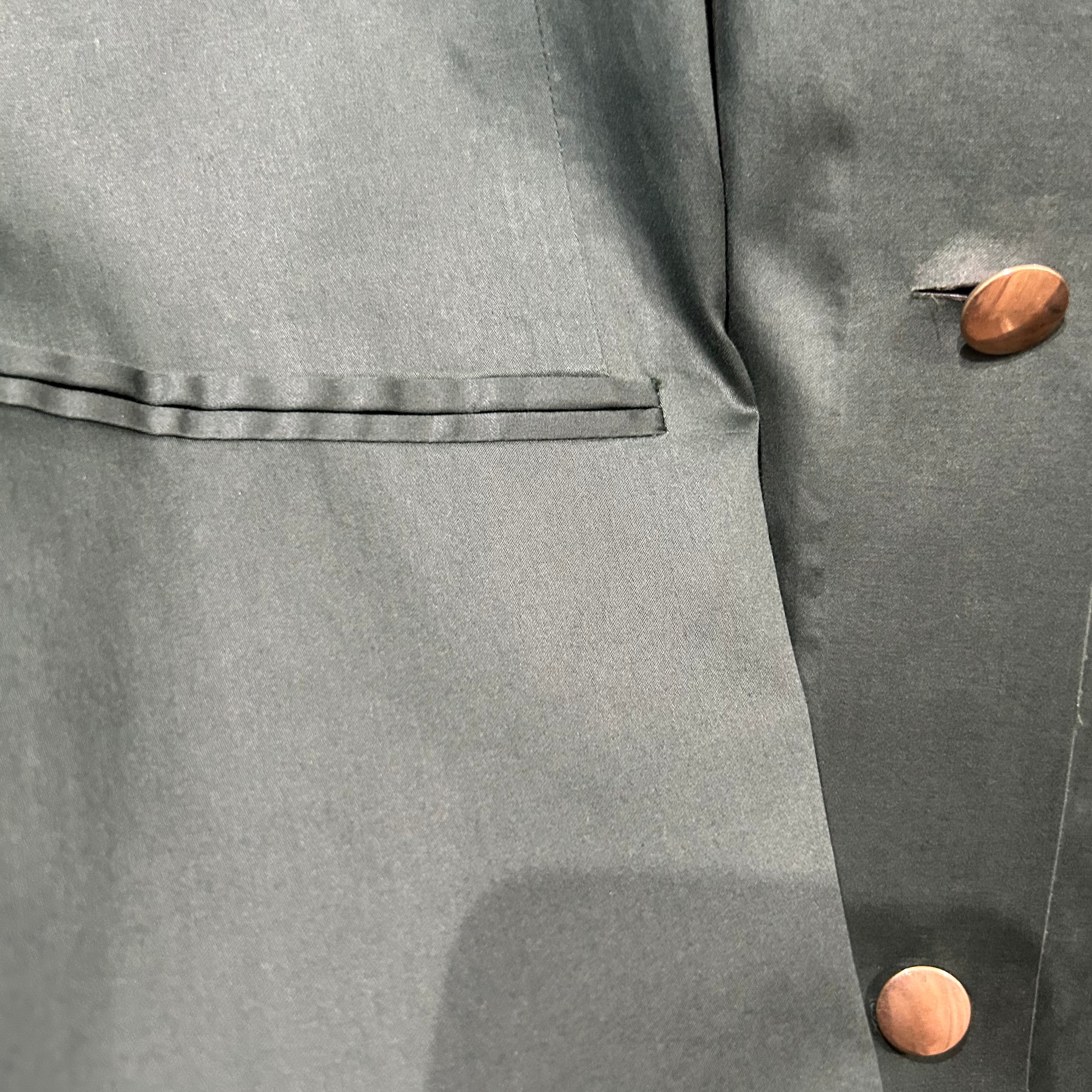 Celine New Emerald Green Cotton Belted Shirt Dress M