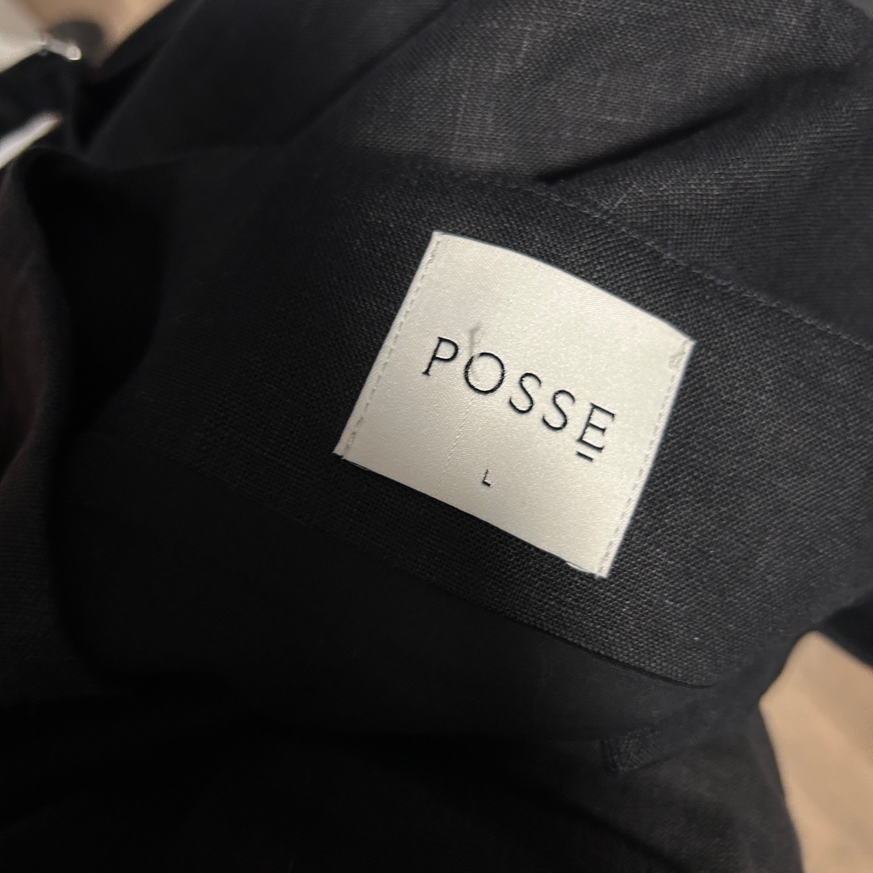 Posse New Black Linen Longline Waistcoat L