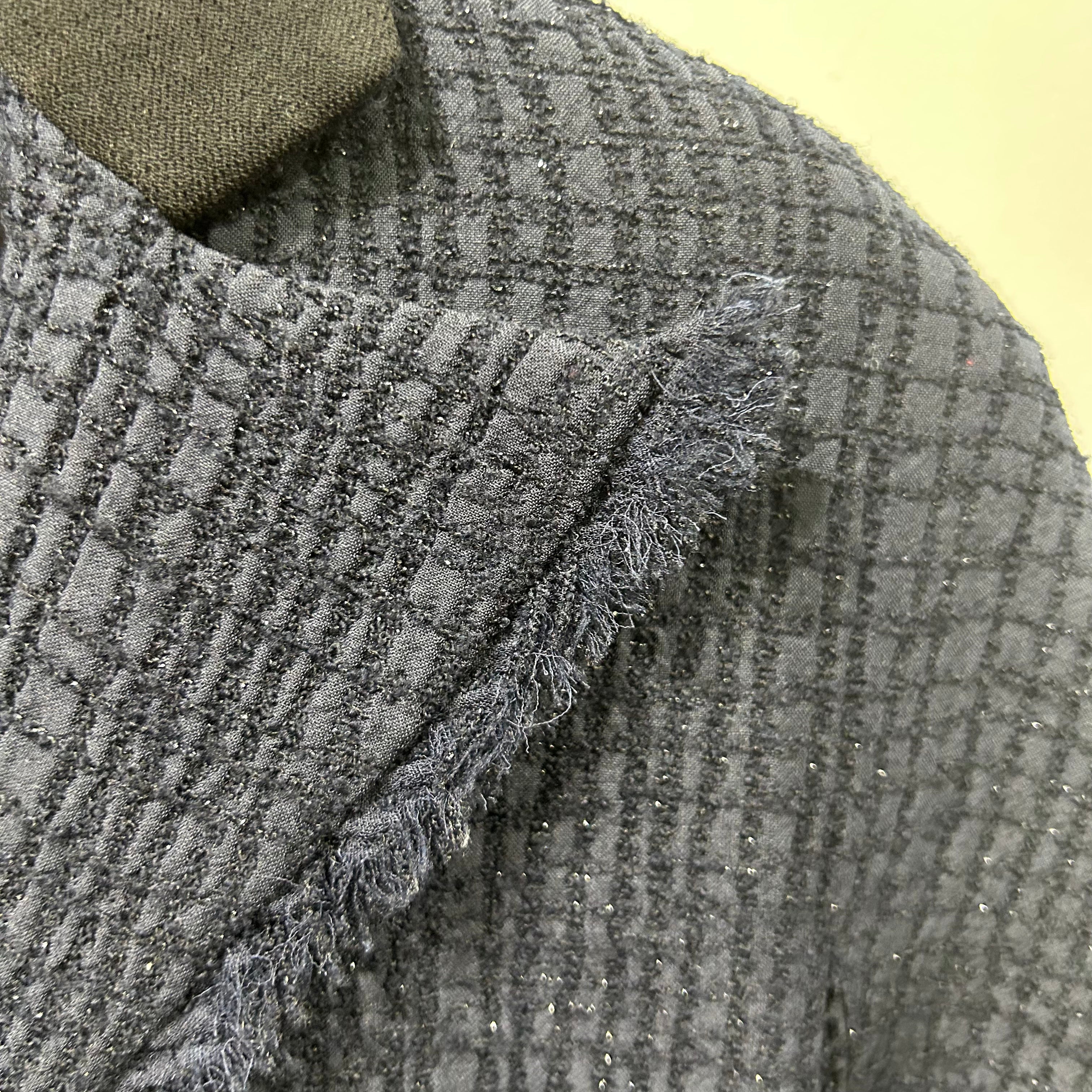 Chanel New Navy Sparkle Wool & Silk Tuxedo Jacket XS/XXS