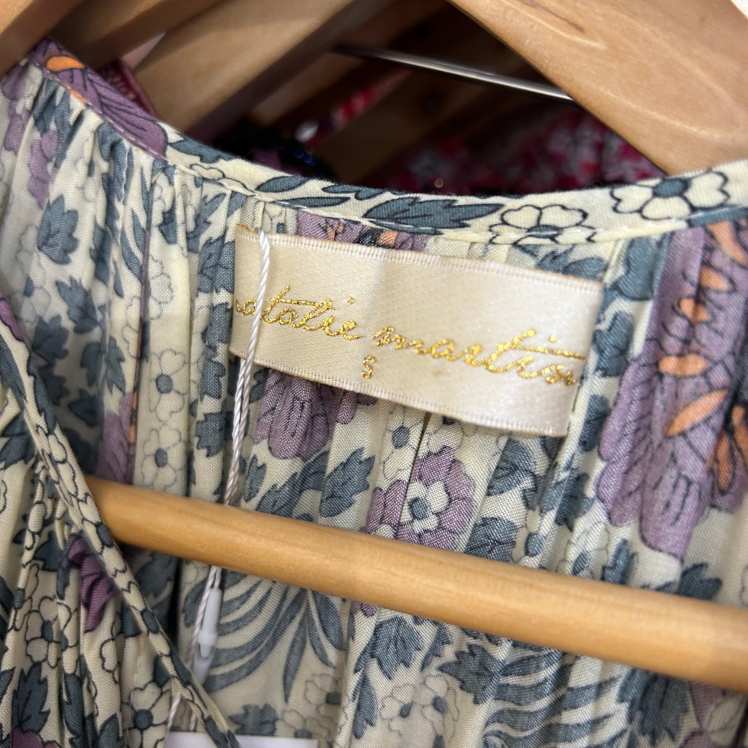 Natalie Martin New Vanilla & Mauve Floral Maxi Dress S