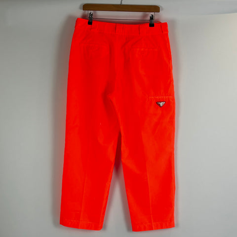 Prada Orange Fluorescent Nylon Crop Pants M
