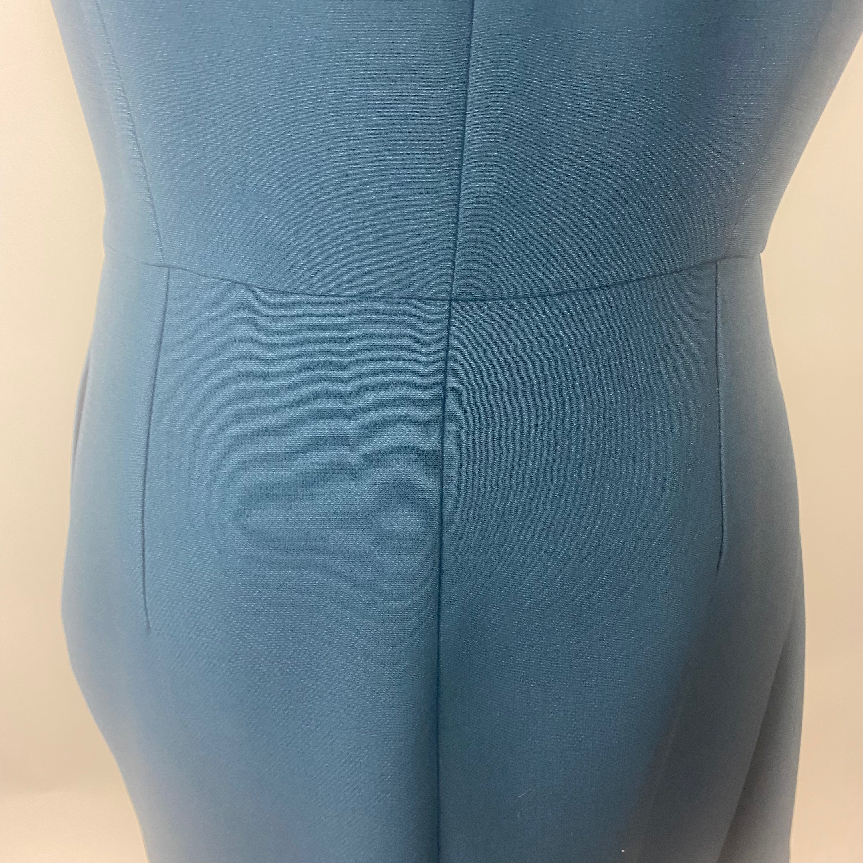 Christian Dior Teal Silk & Wool Midi Dress L