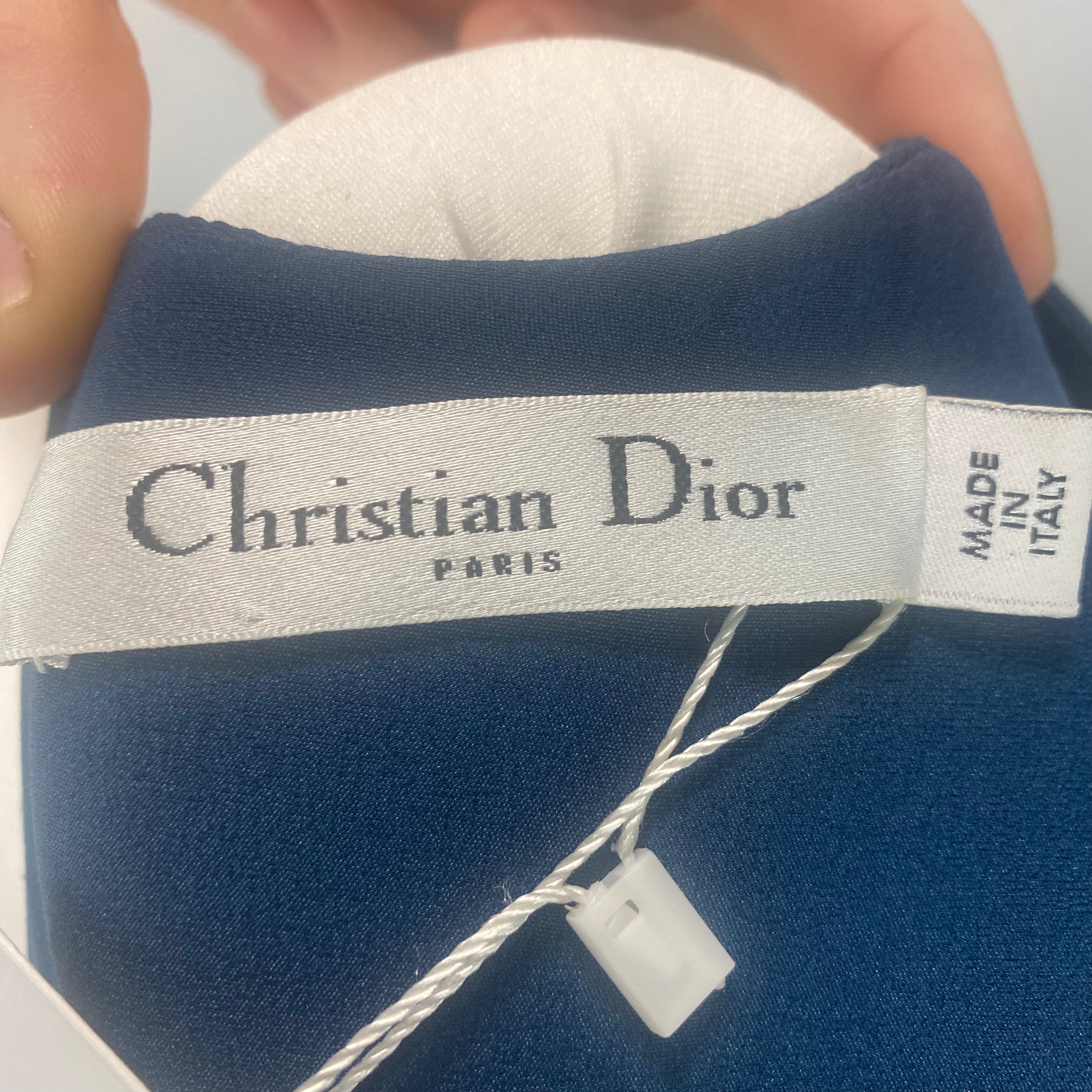 Christian Dior Teal Silk & Wool Midi Dress L