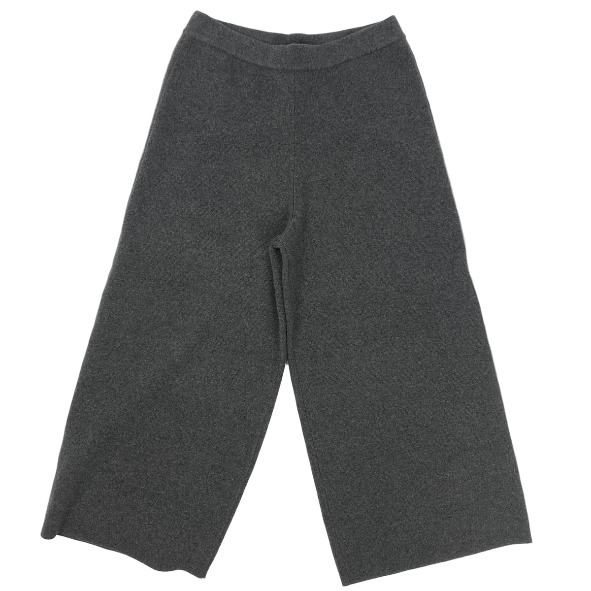 Joseph £345 Grey Wool Knit Wide Leg Pull-On Crop Pants L