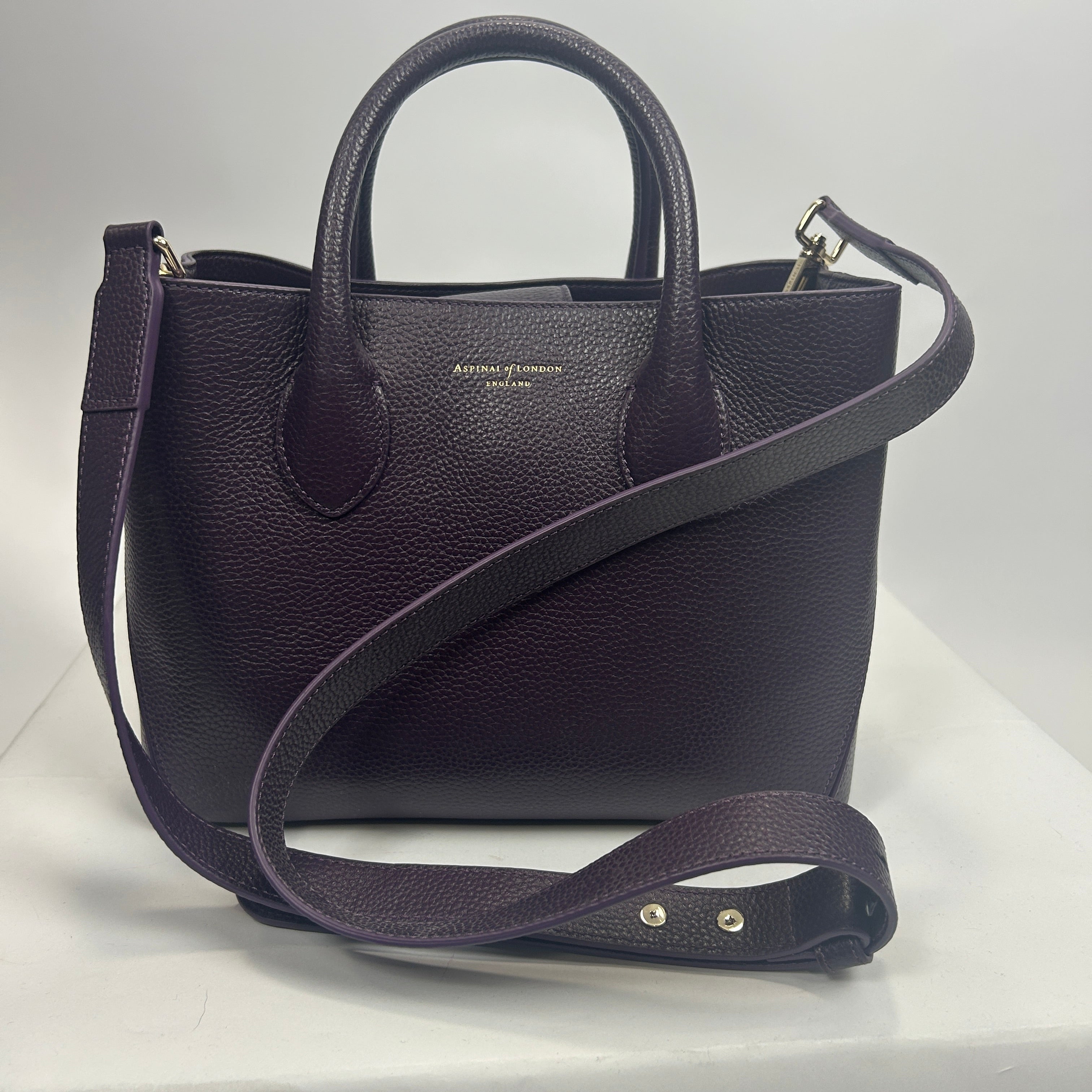 Aspinal of London New Purple Midi London Tote Bag