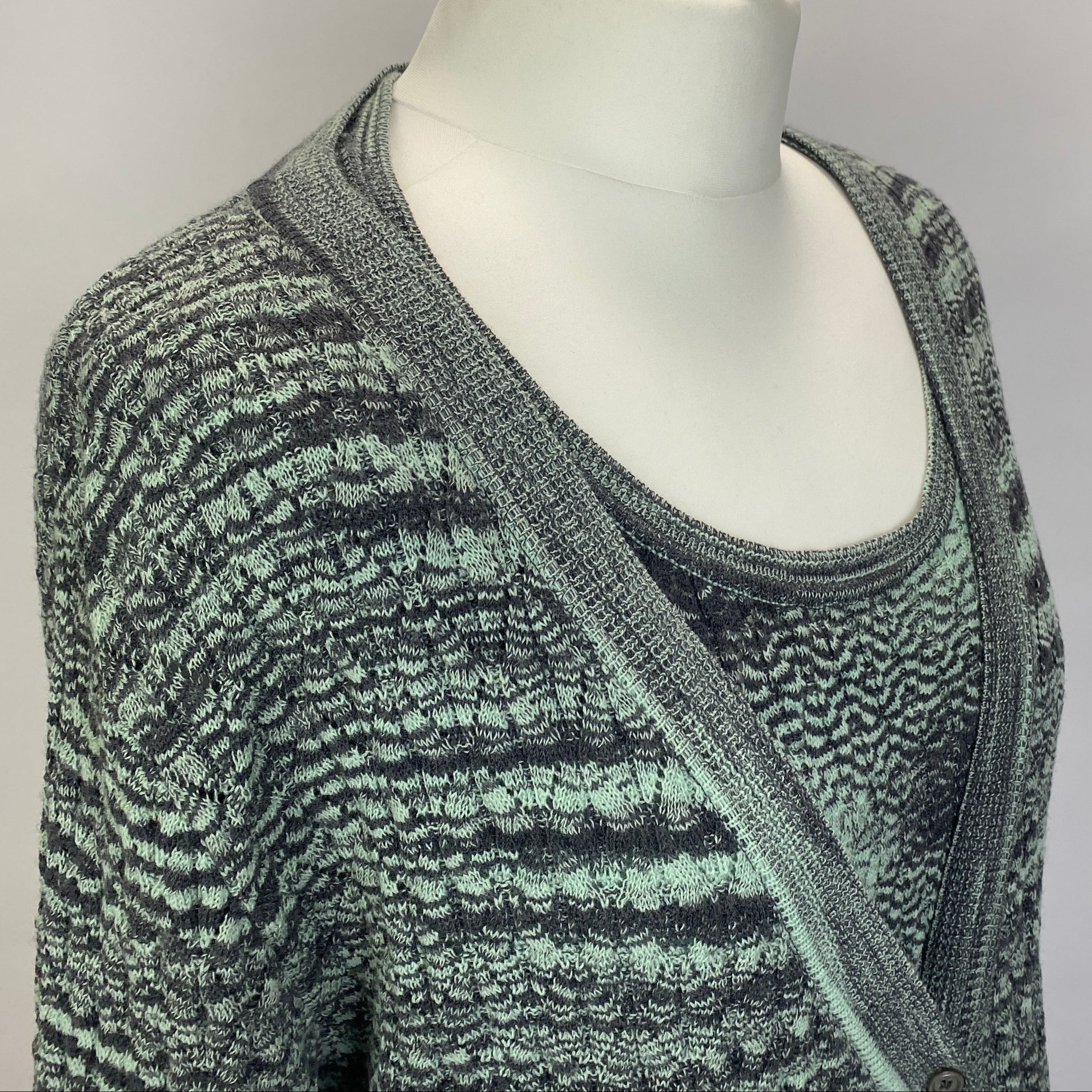 Missoni New £700 Mint Green & Grey Wool Twinset L