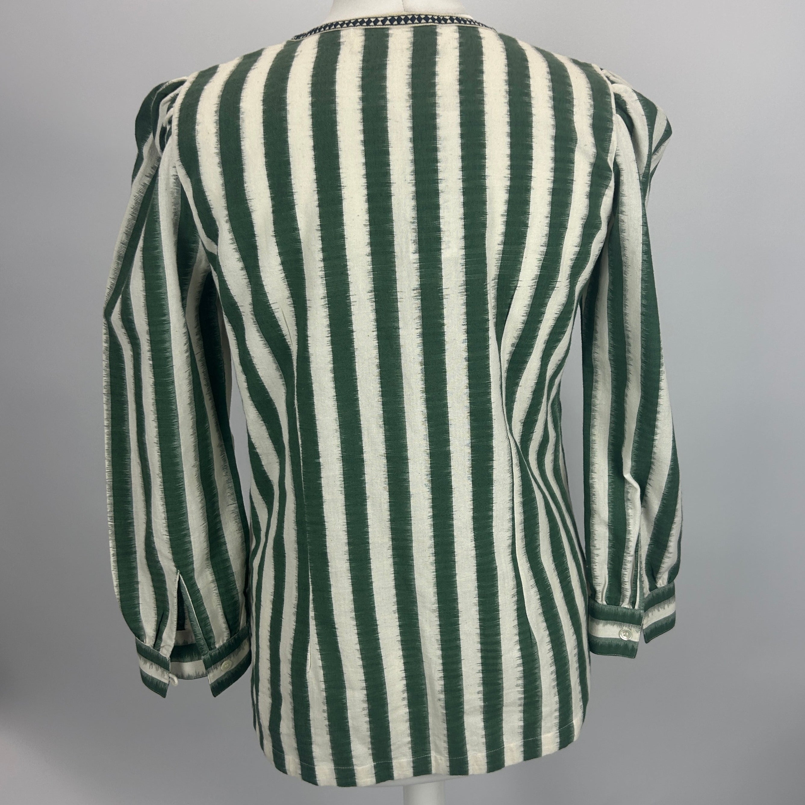 Emporio Sirenuse New £460 Ivy & Cream Stripe Cotton Tunic XS