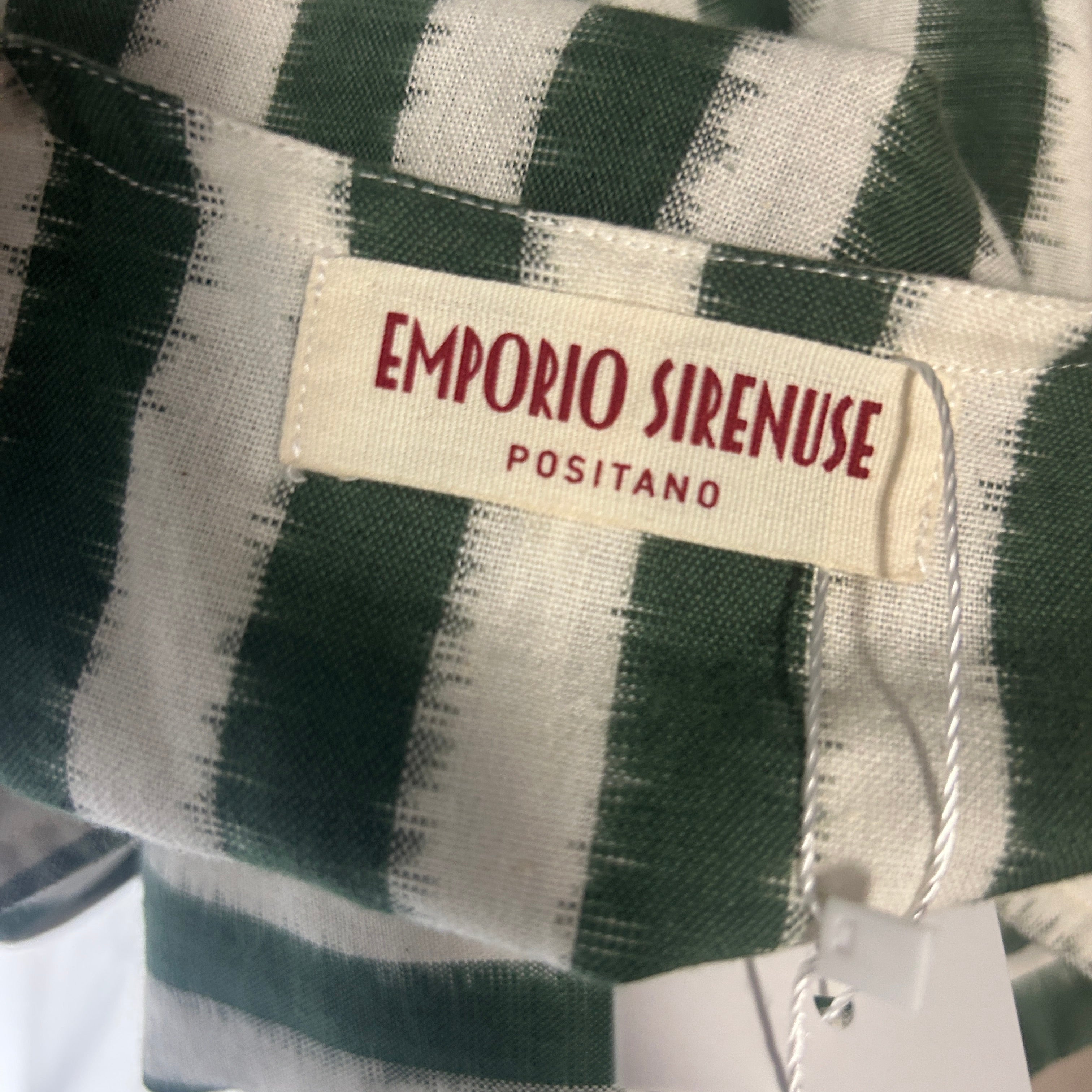 Emporio Sirenuse New £460 Ivy & Cream Stripe Cotton Tunic XS